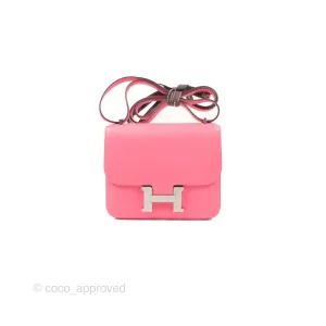 Herms Constance Mini 18 Rose Azalee Evercolor Palladium Hardware