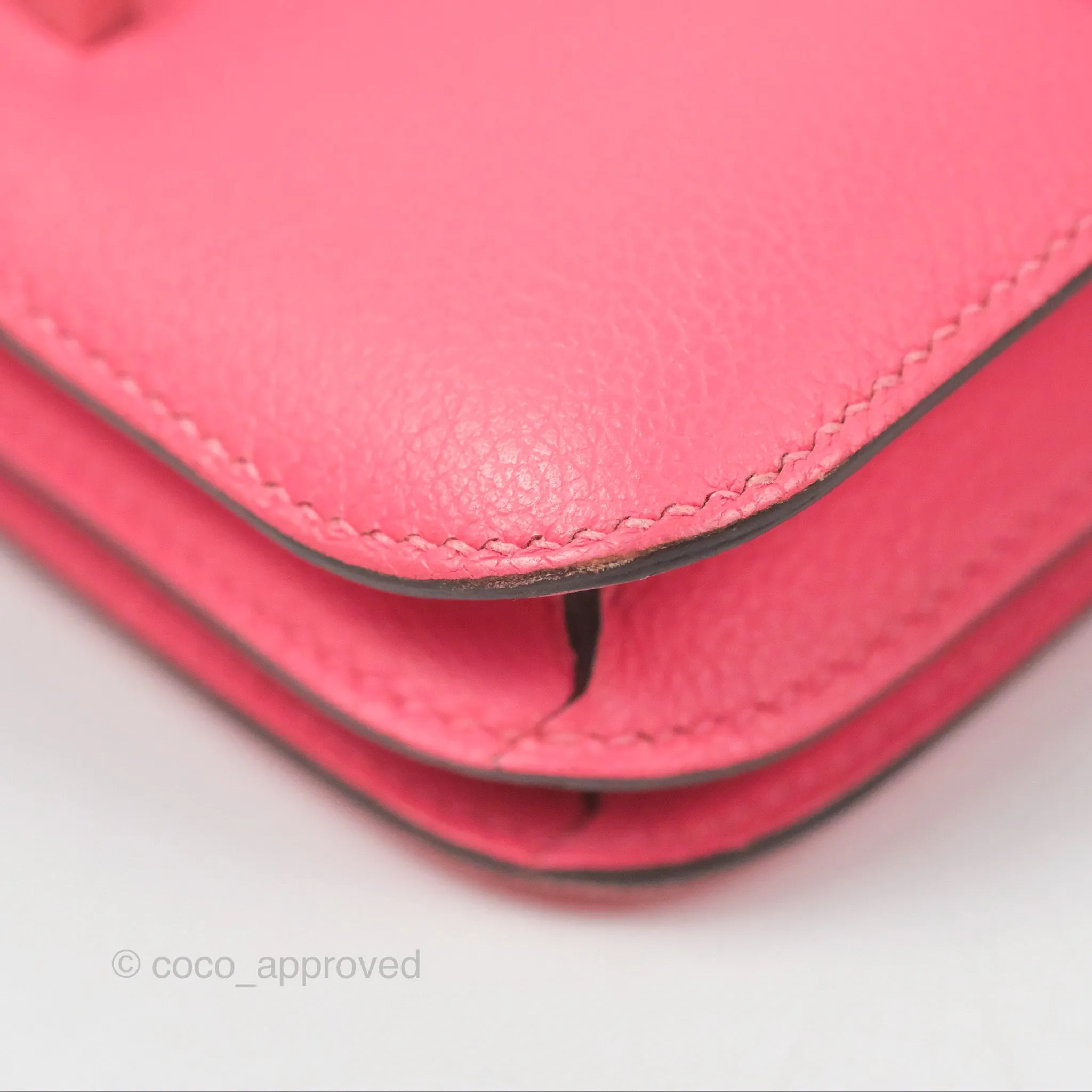Herms Constance Mini 18 Rose Azalee Evercolor Palladium Hardware
