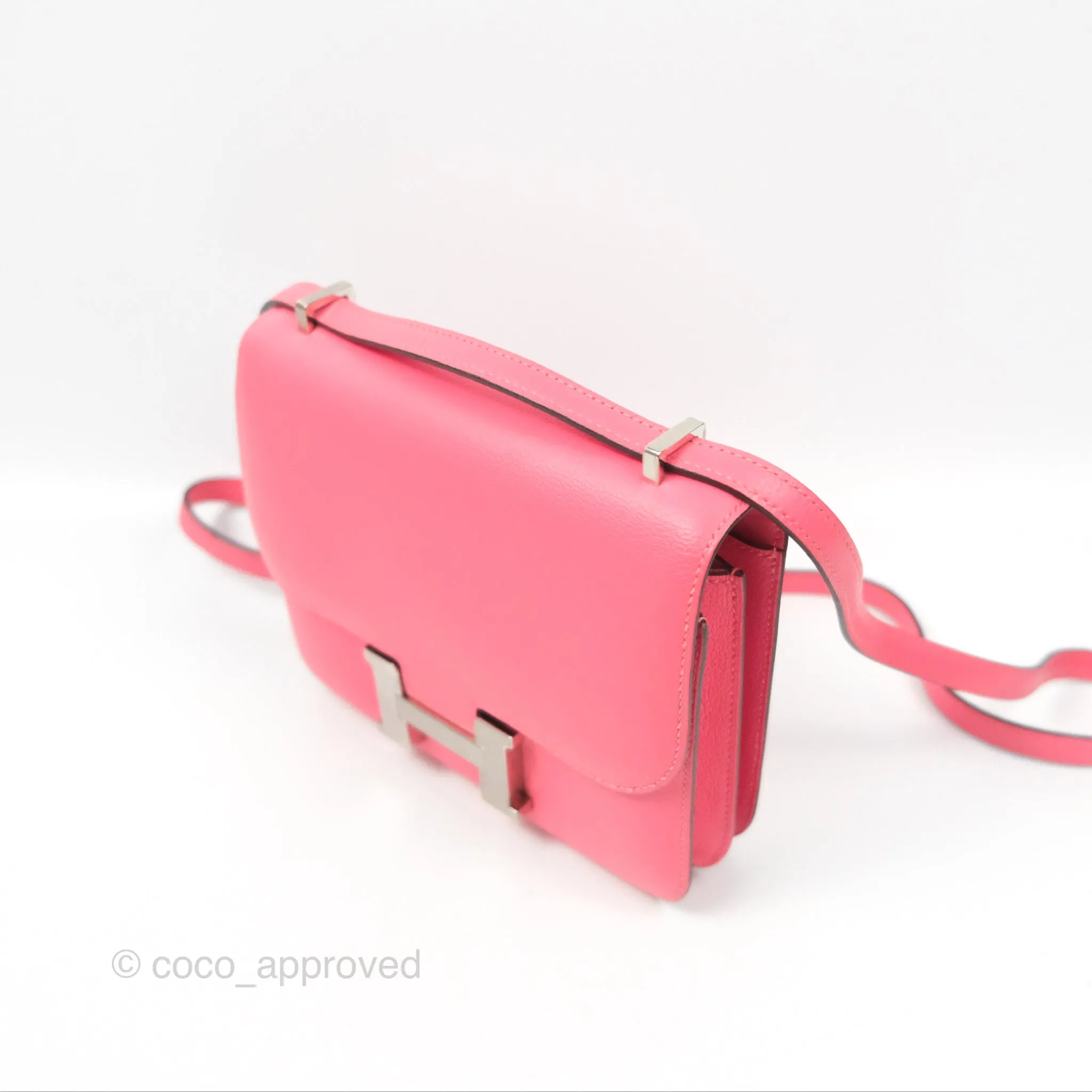 Herms Constance Mini 18 Rose Azalee Evercolor Palladium Hardware