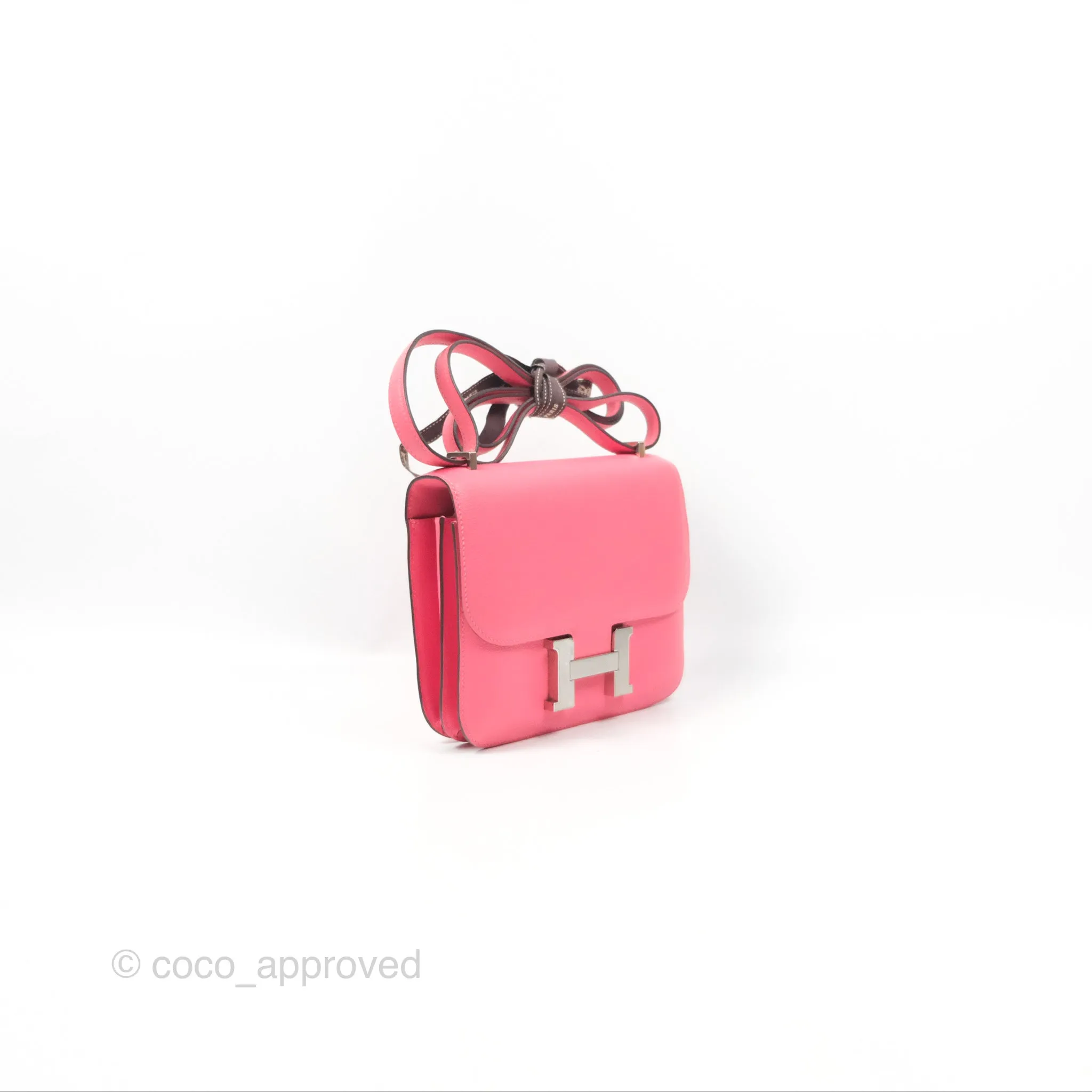 Herms Constance Mini 18 Rose Azalee Evercolor Palladium Hardware
