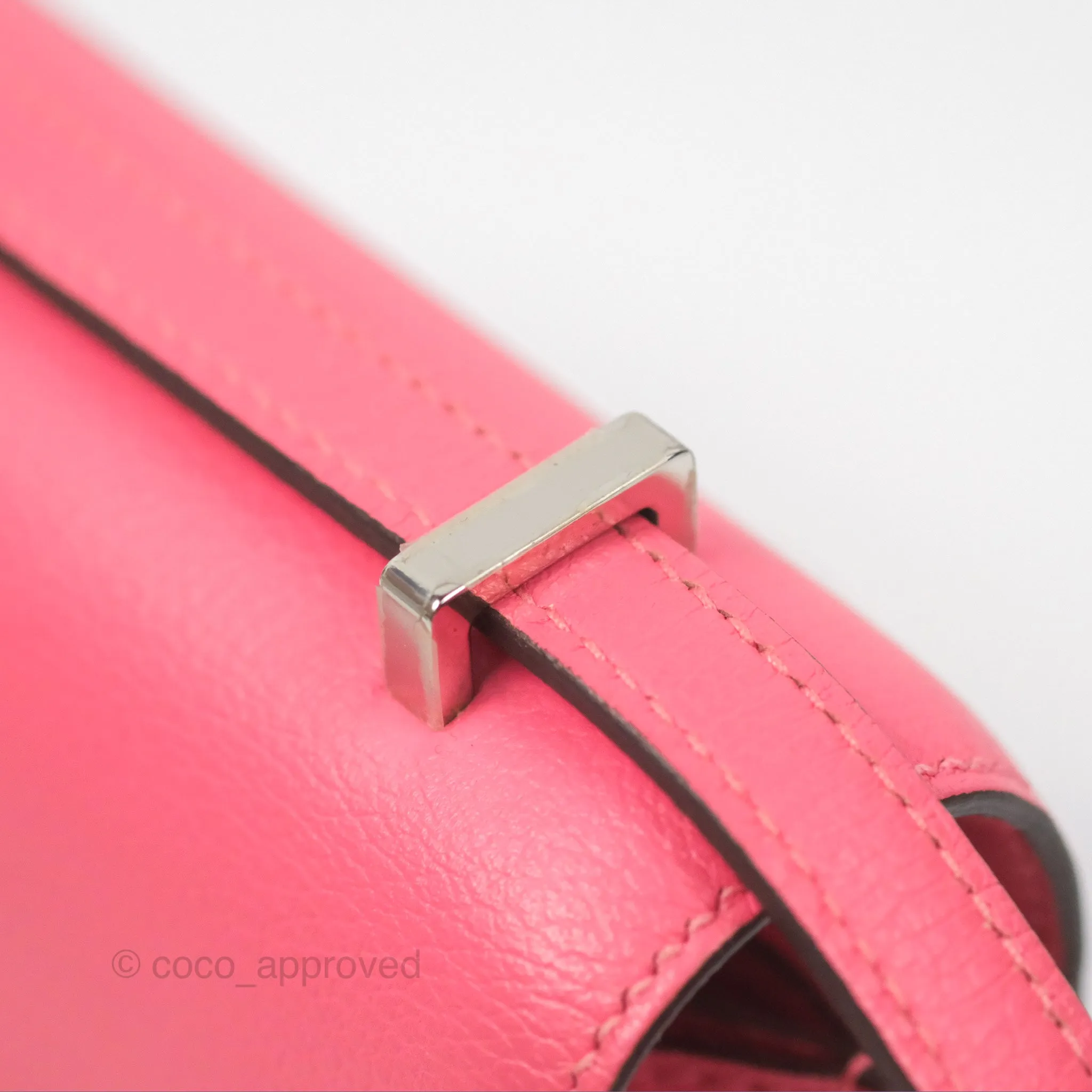 Herms Constance Mini 18 Rose Azalee Evercolor Palladium Hardware