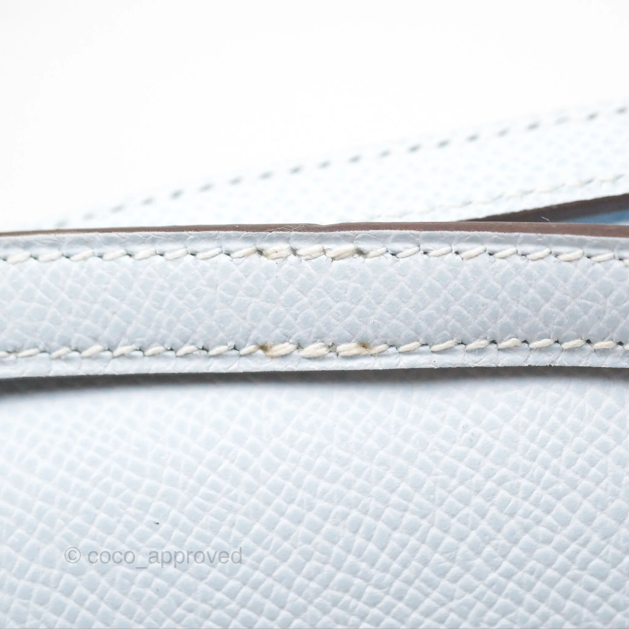 Herms Constance Mini 18cm Blue Brume Epsom Palladium Hardware