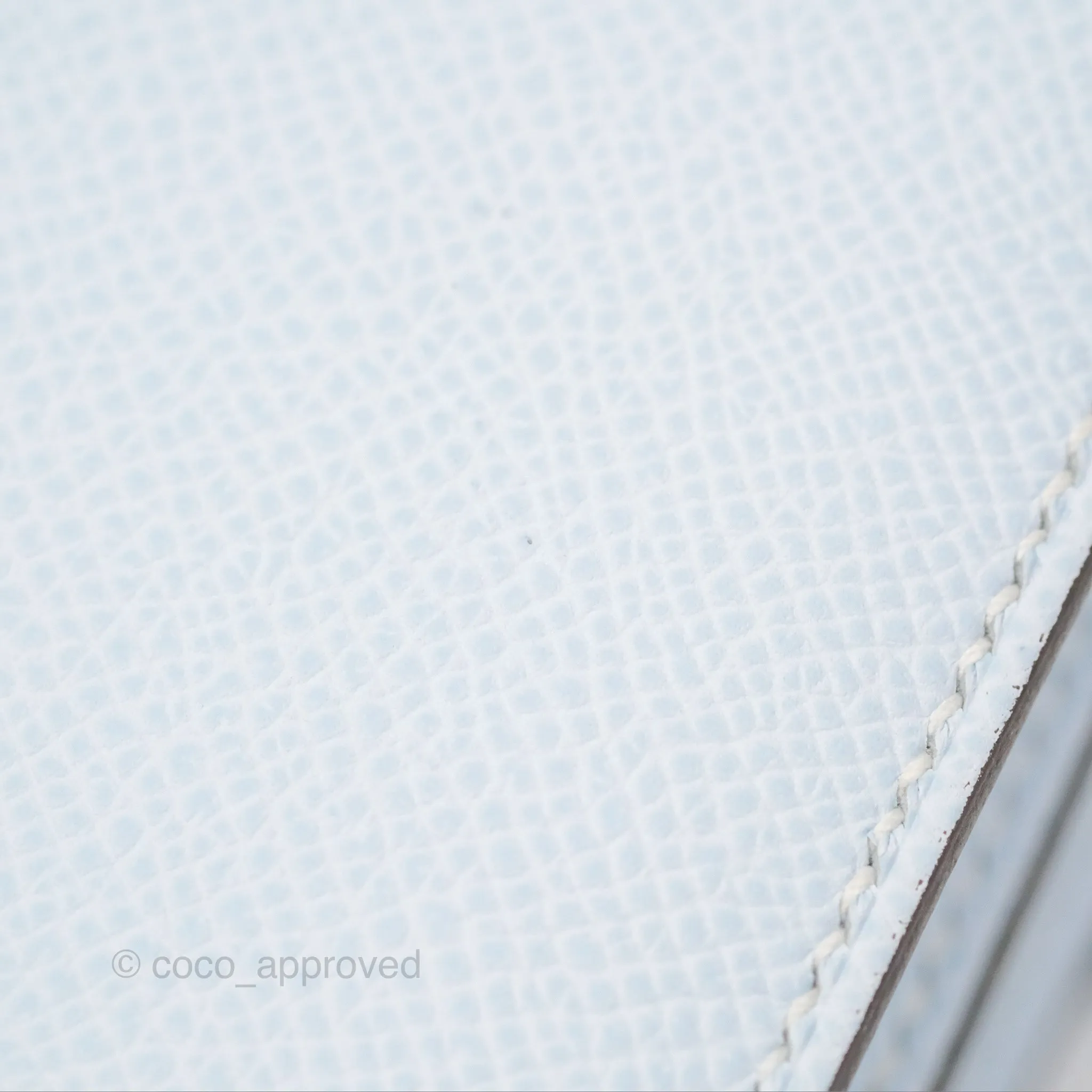 Herms Constance Mini 18cm Blue Brume Epsom Palladium Hardware