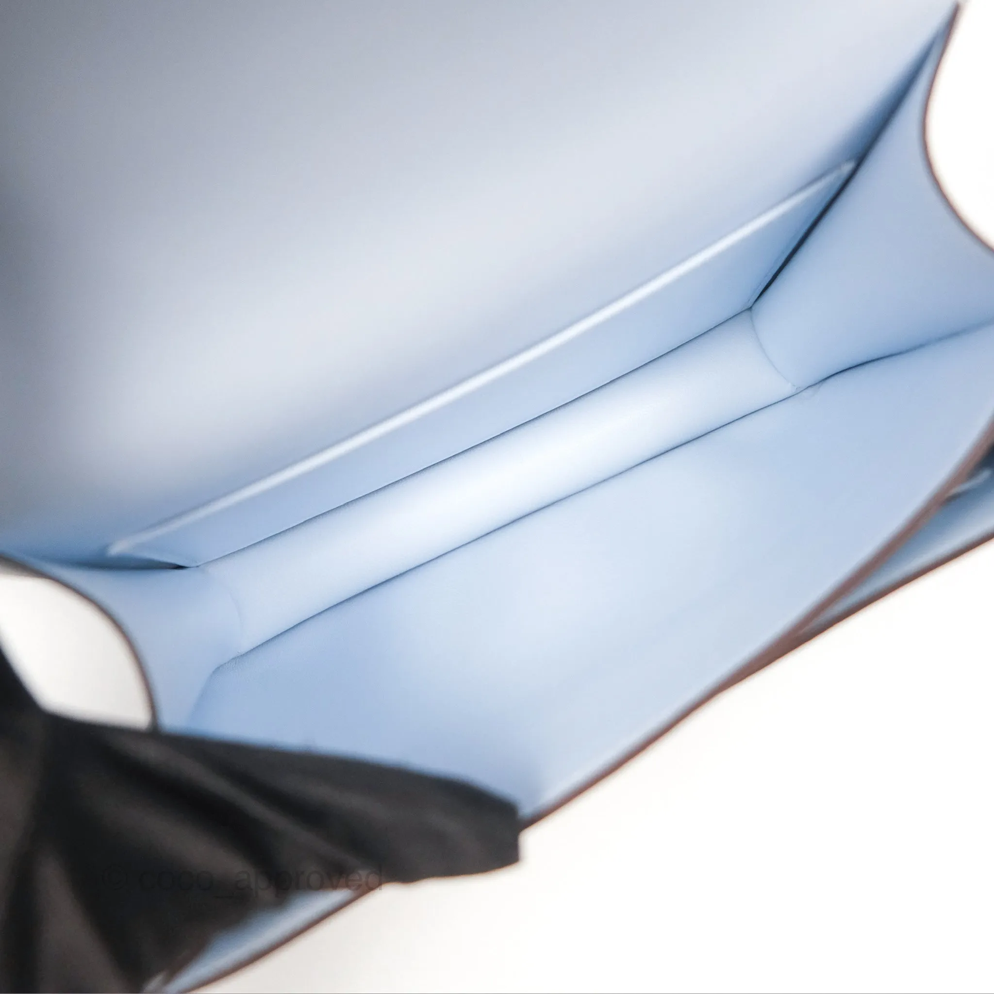 Herms Constance Mini 18cm Blue Brume Epsom Palladium Hardware