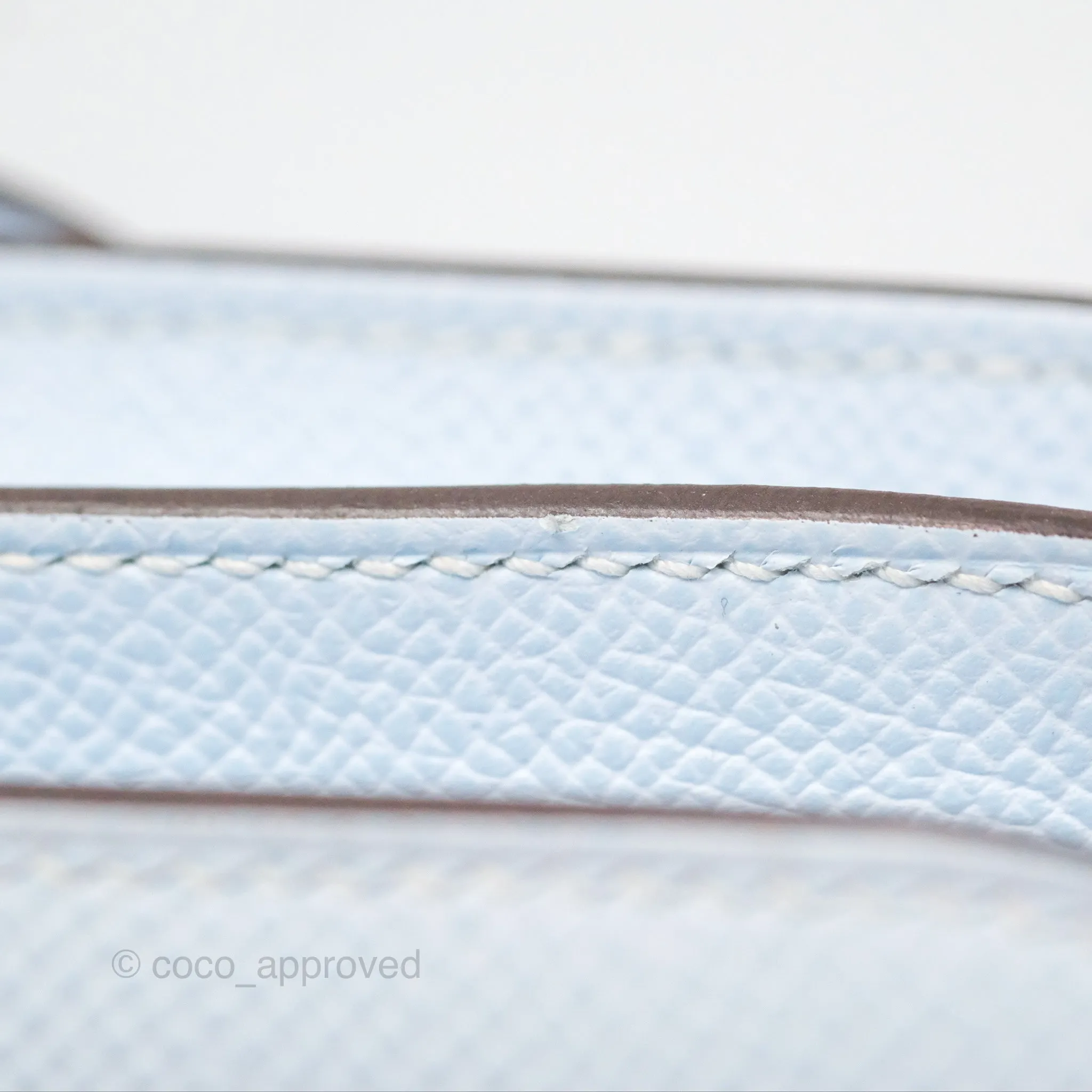 Herms Constance Mini 18cm Blue Brume Epsom Palladium Hardware