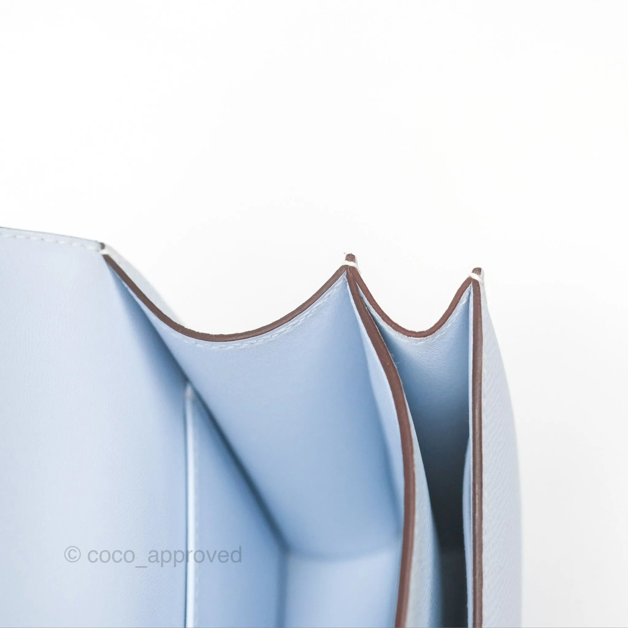 Herms Constance Mini 18cm Blue Brume Epsom Palladium Hardware