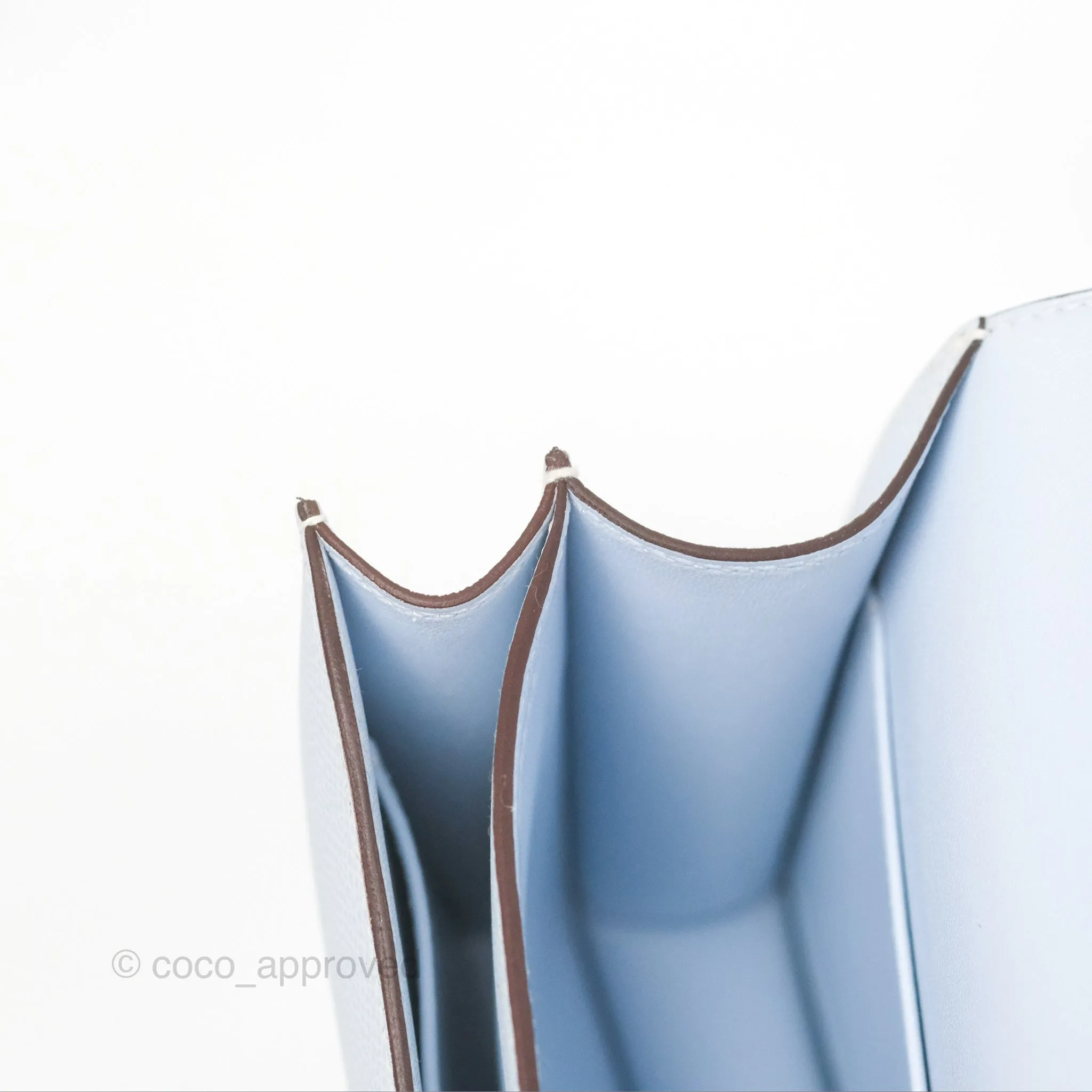Herms Constance Mini 18cm Blue Brume Epsom Palladium Hardware