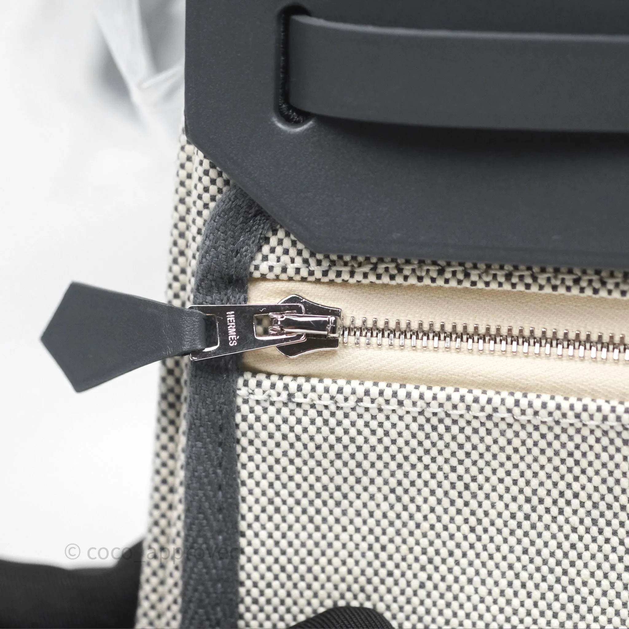 Herms Herbag Zip 20 Mini Ardoise 85 Canvas Palladium Hardware