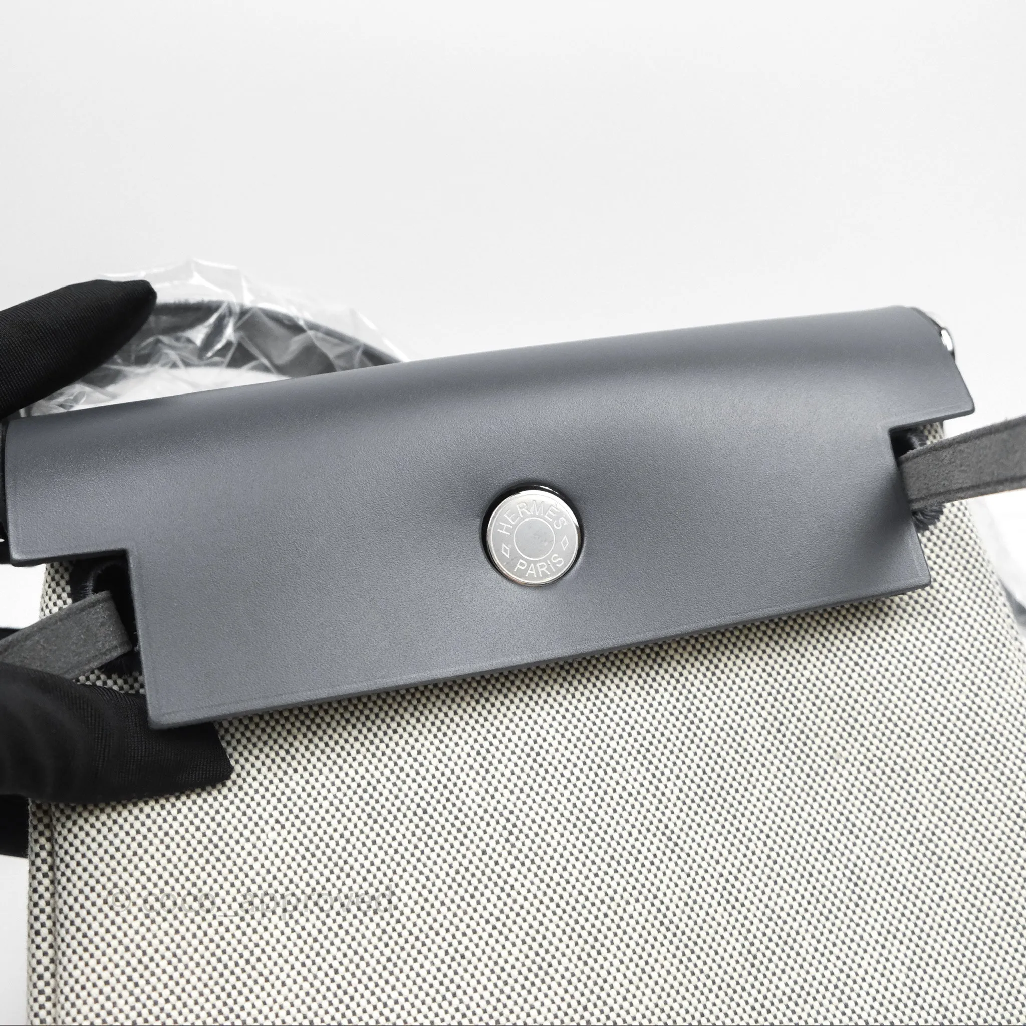 Herms Herbag Zip 20 Mini Ardoise 85 Canvas Palladium Hardware