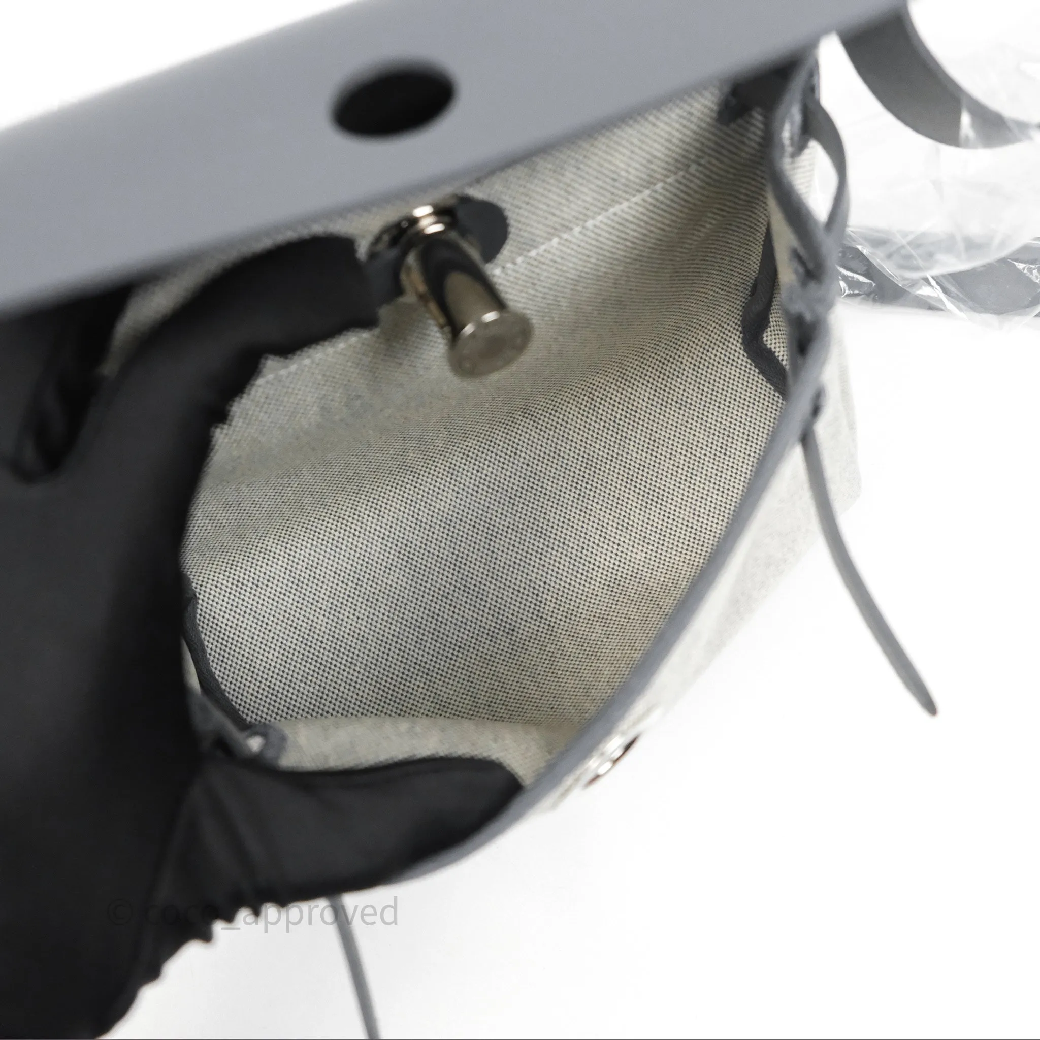 Herms Herbag Zip 20 Mini Ardoise 85 Canvas Palladium Hardware