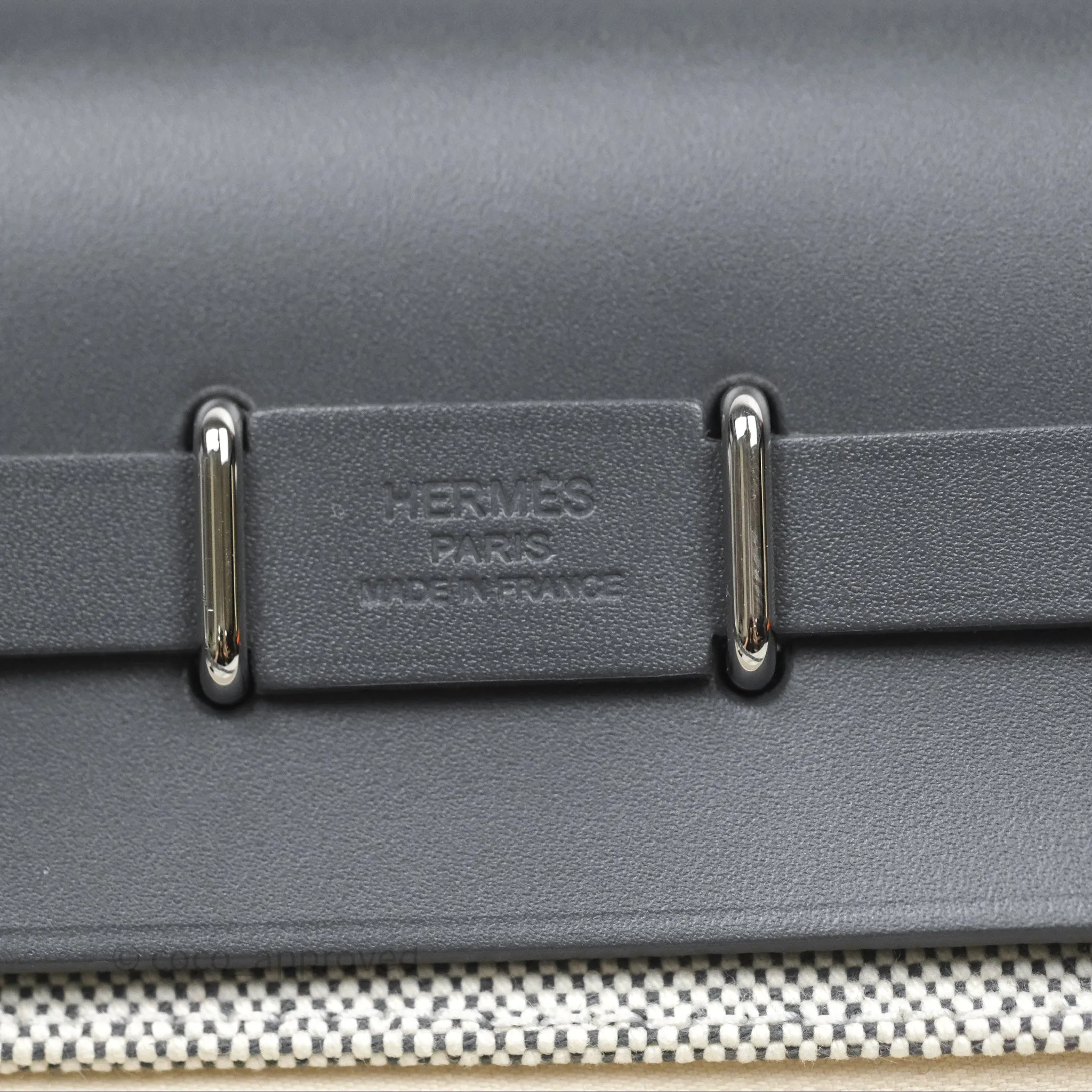 Herms Herbag Zip 20 Mini Ardoise 85 Canvas Palladium Hardware
