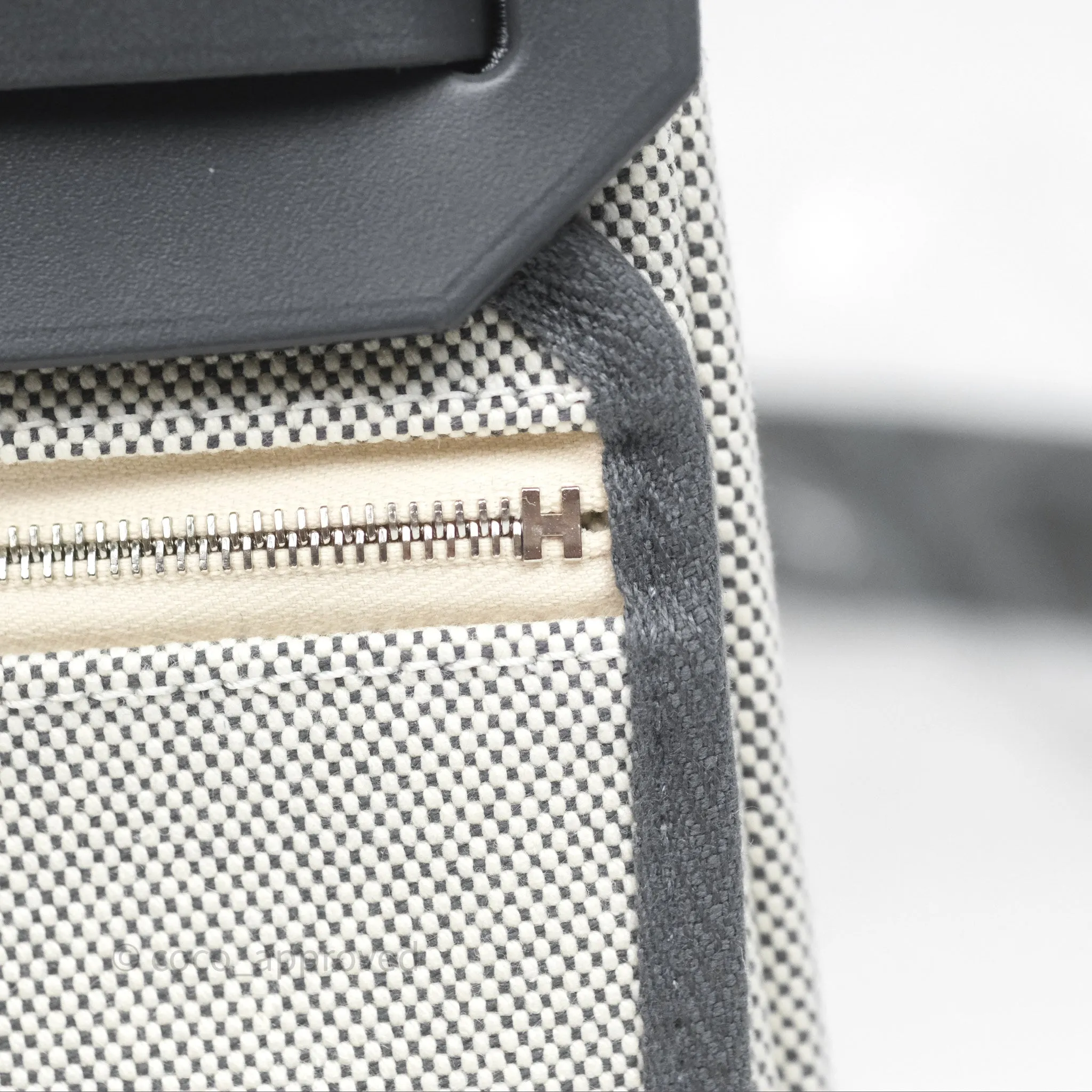 Herms Herbag Zip 20 Mini Ardoise 85 Canvas Palladium Hardware