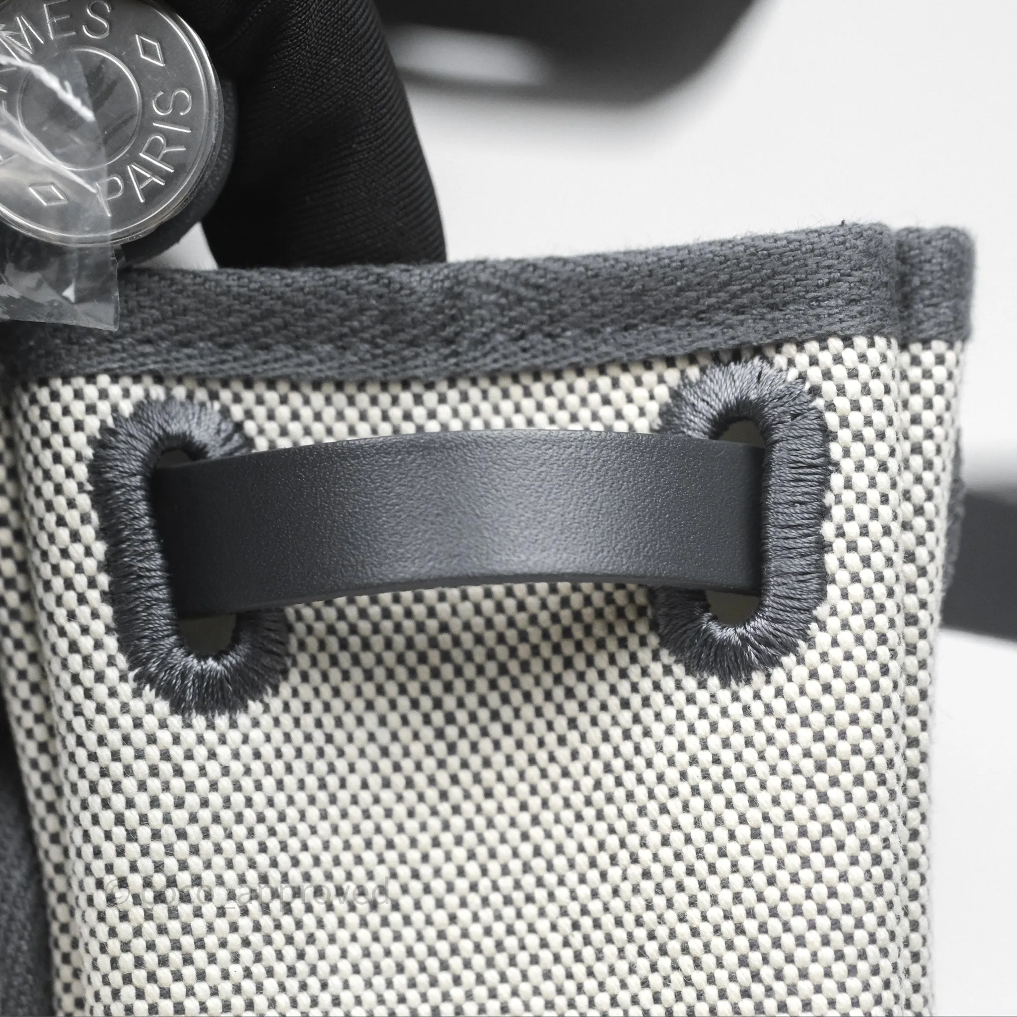 Herms Herbag Zip 20 Mini Ardoise 85 Canvas Palladium Hardware