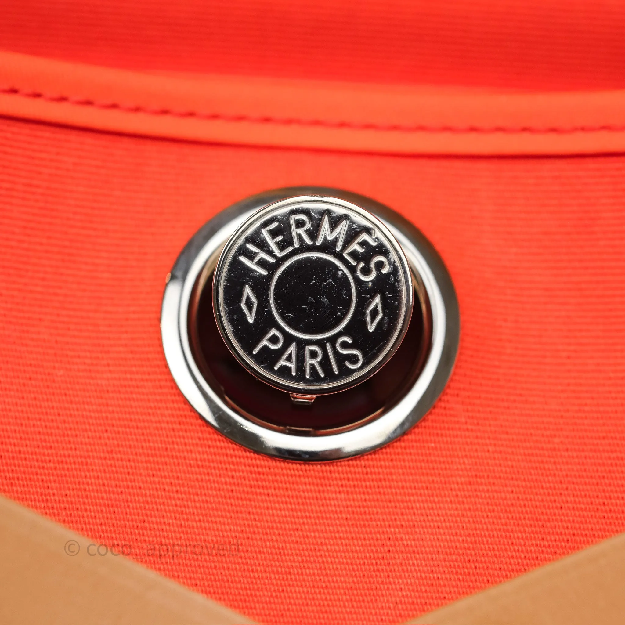 Herms Herbag Zip 31 Capucine 9T / Fauve 34 Canvas Palladium Hardware