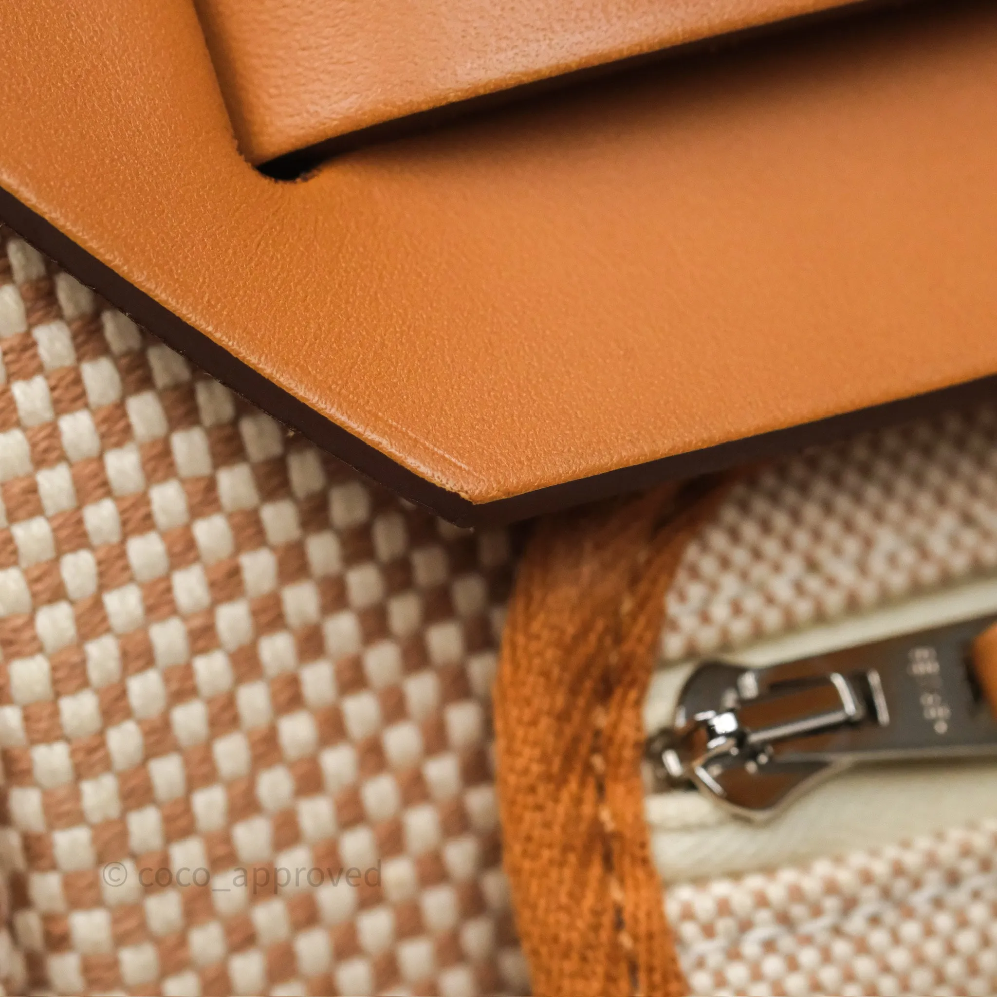 Herms Herbag Zip 31 Ecru/Beige/Natural Canvas Palladium Hardware