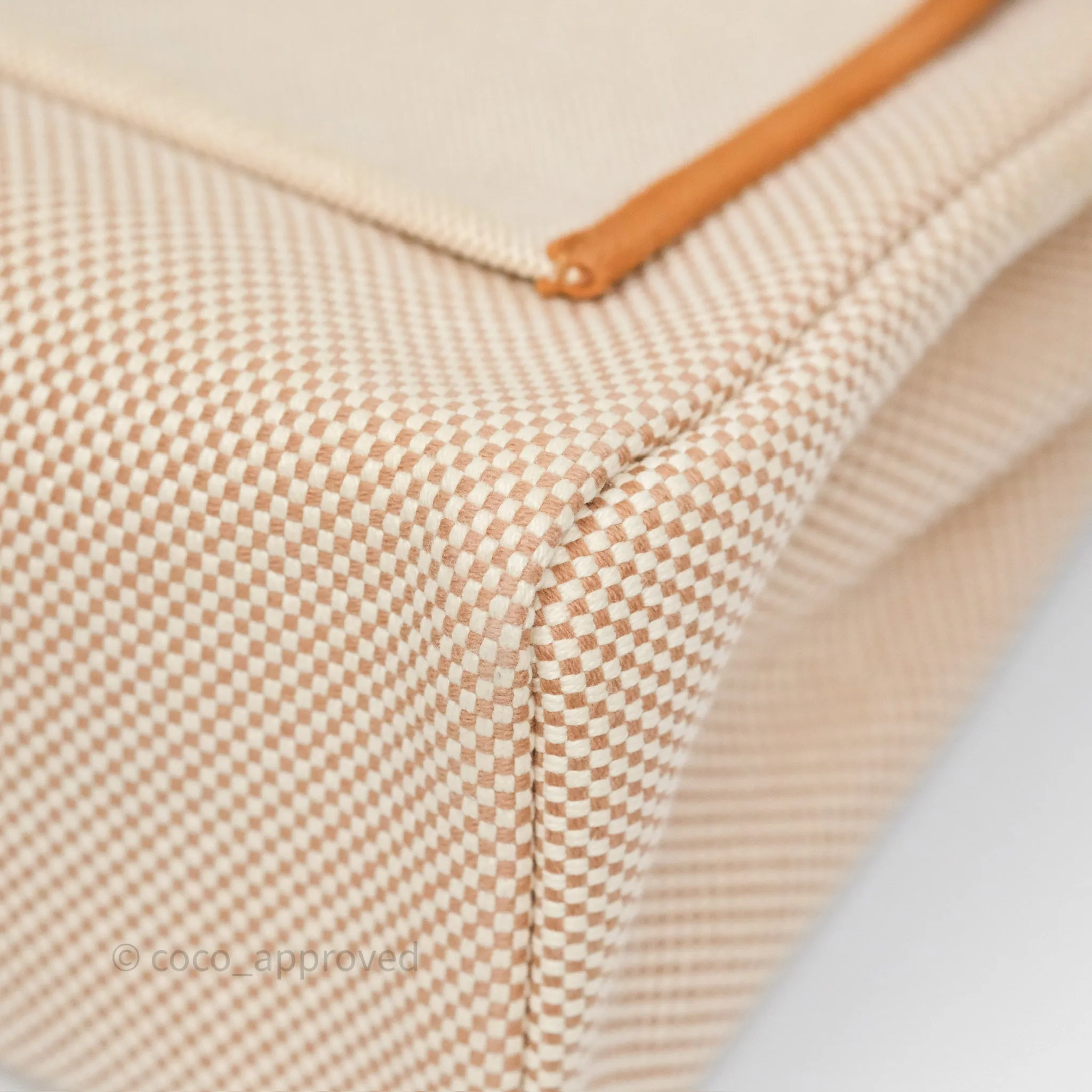 Herms Herbag Zip 31 Ecru/Beige/Natural Canvas Palladium Hardware