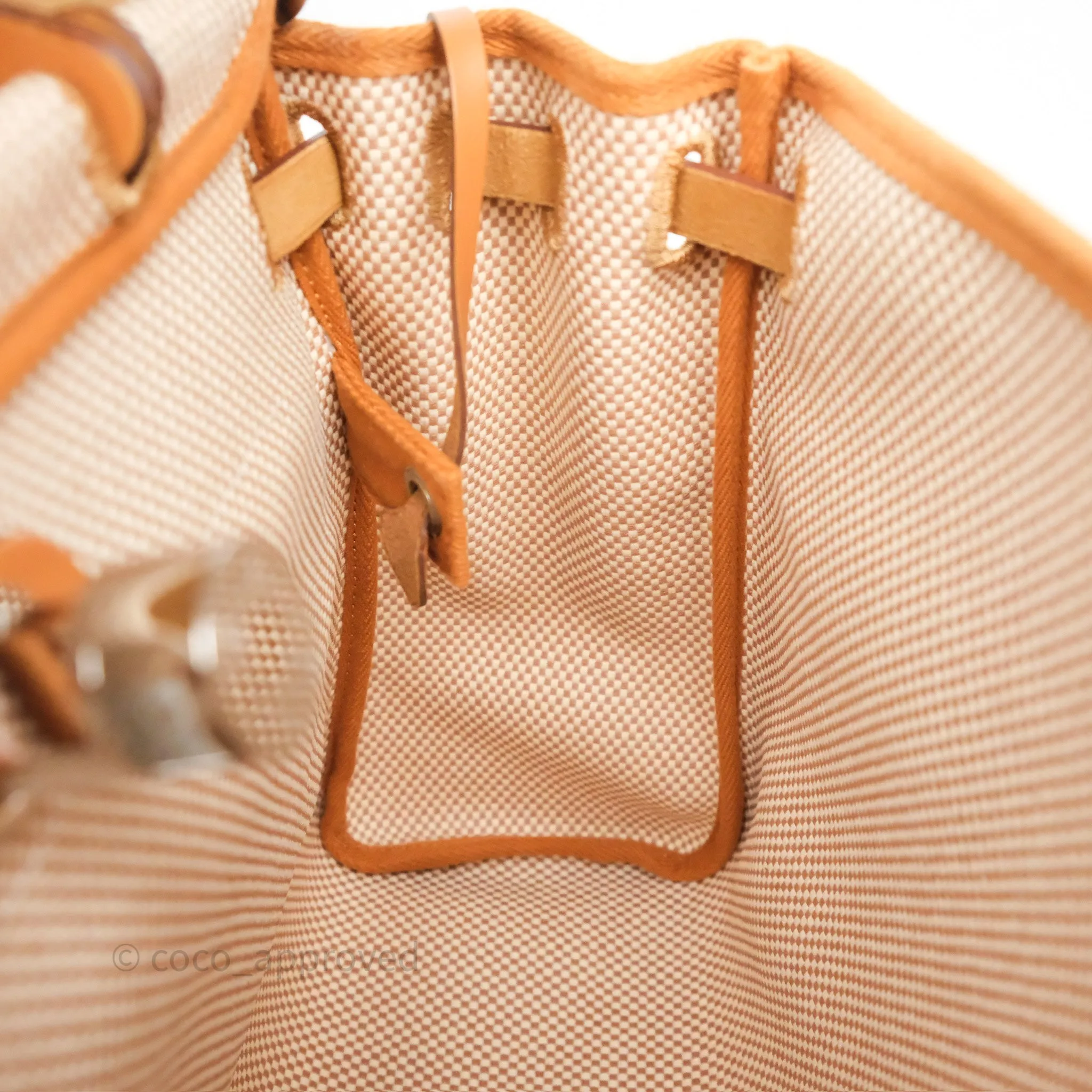 Herms Herbag Zip 31 Ecru/Beige/Natural Canvas Palladium Hardware