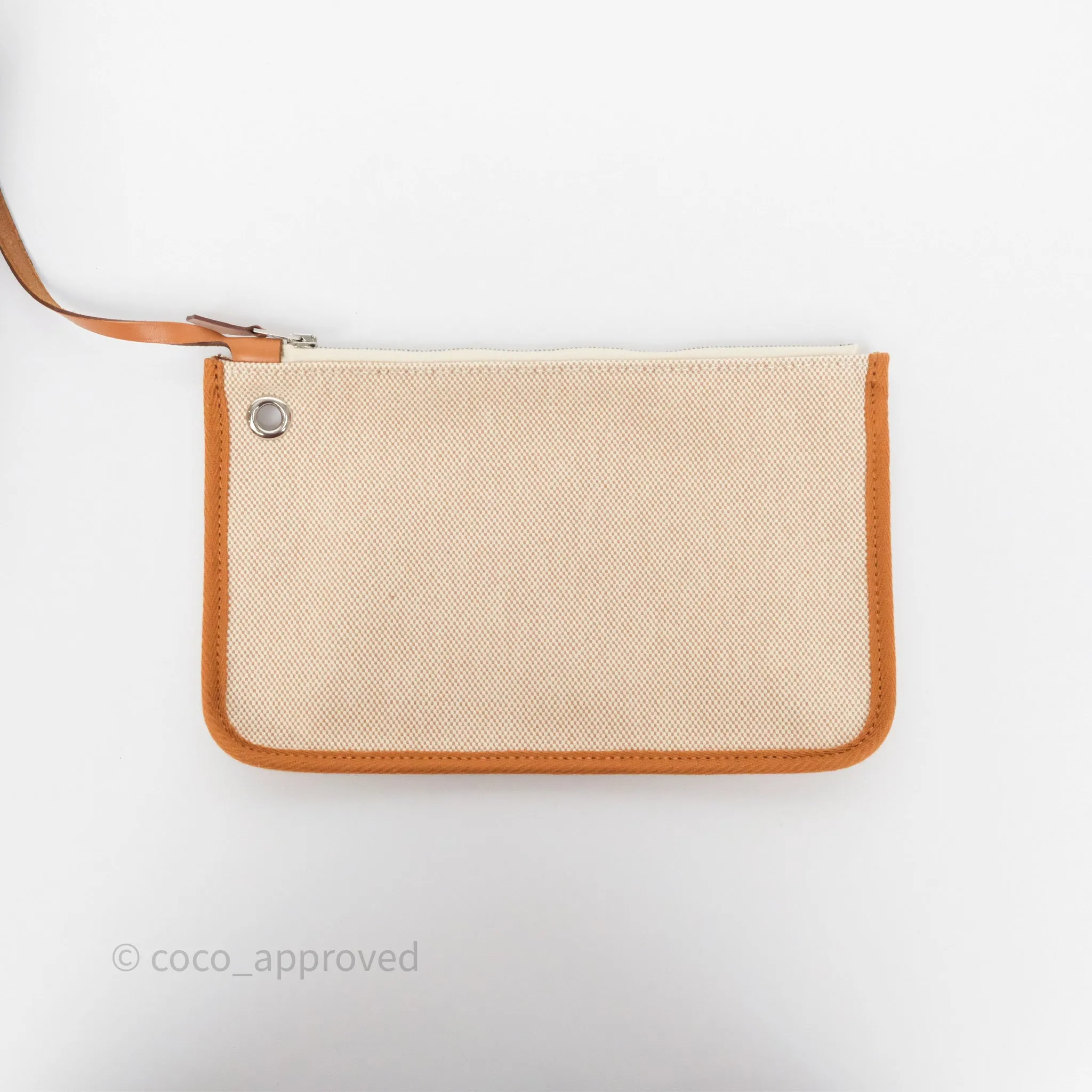 Herms Herbag Zip 31 Ecru/Beige/Natural Canvas Palladium Hardware