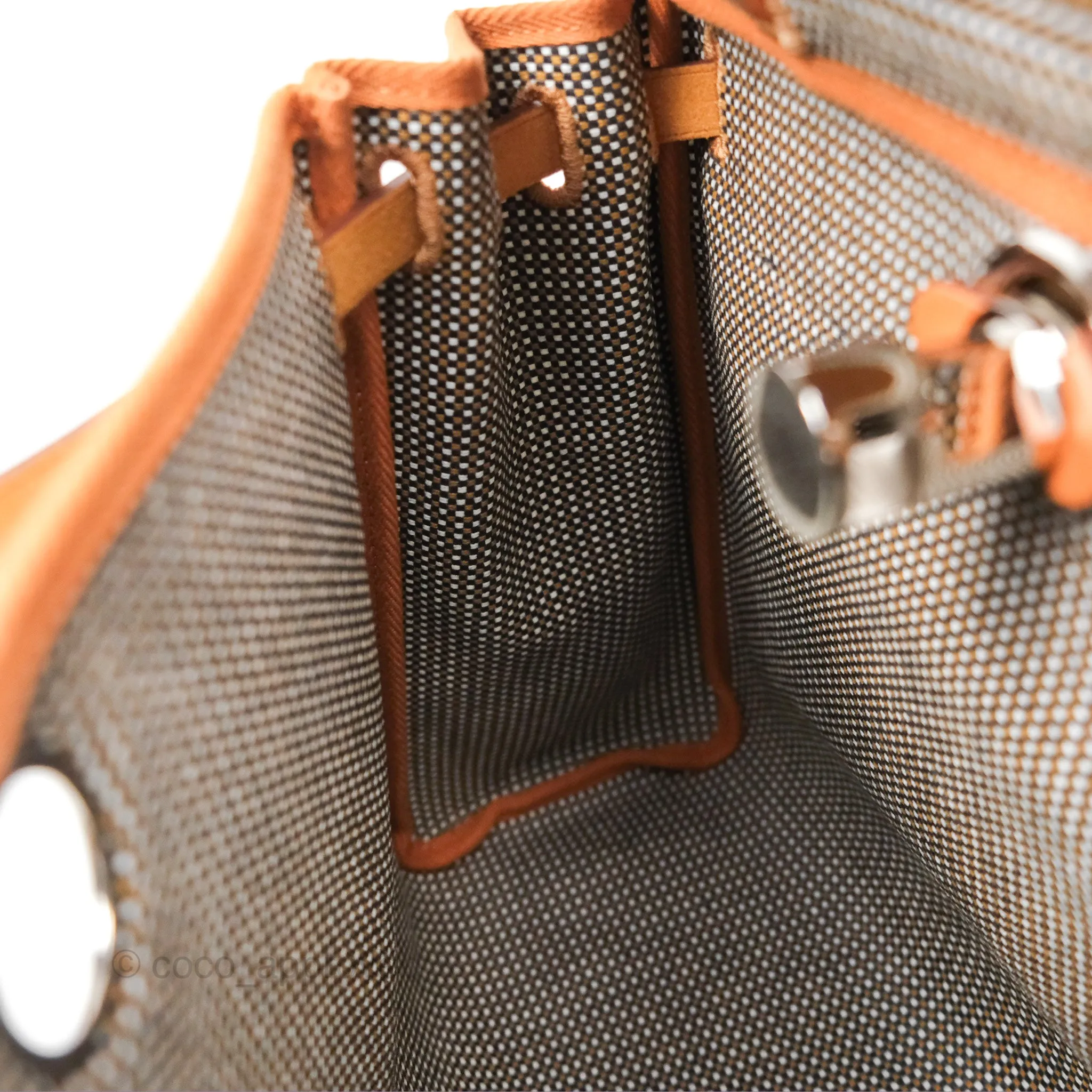 Herms Herbag Zip 31 Natural Vache Hunter Black Toile GM Palladium Hardware