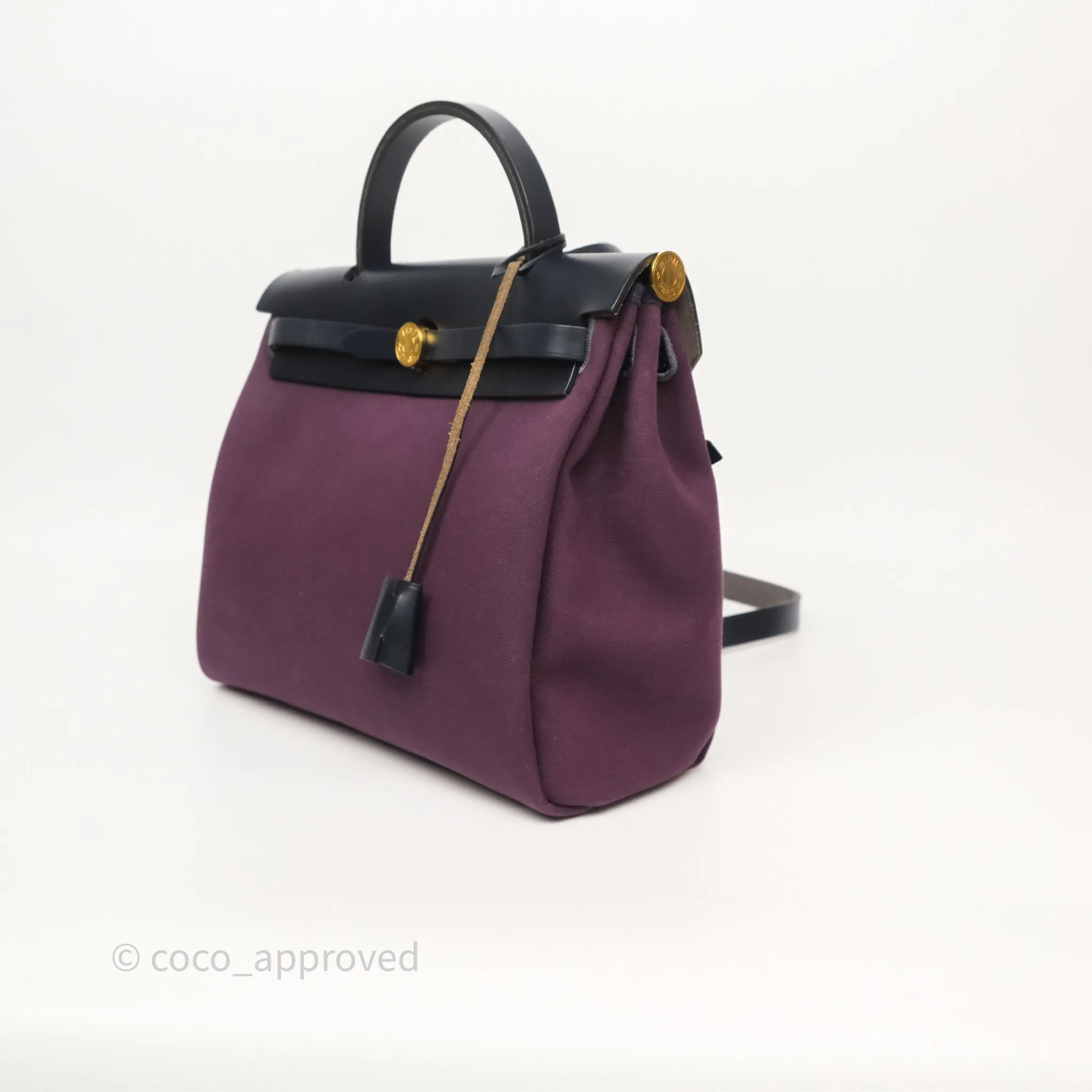 Herms Herbag Zip 31 Retourne Cassis Bleu Indigo