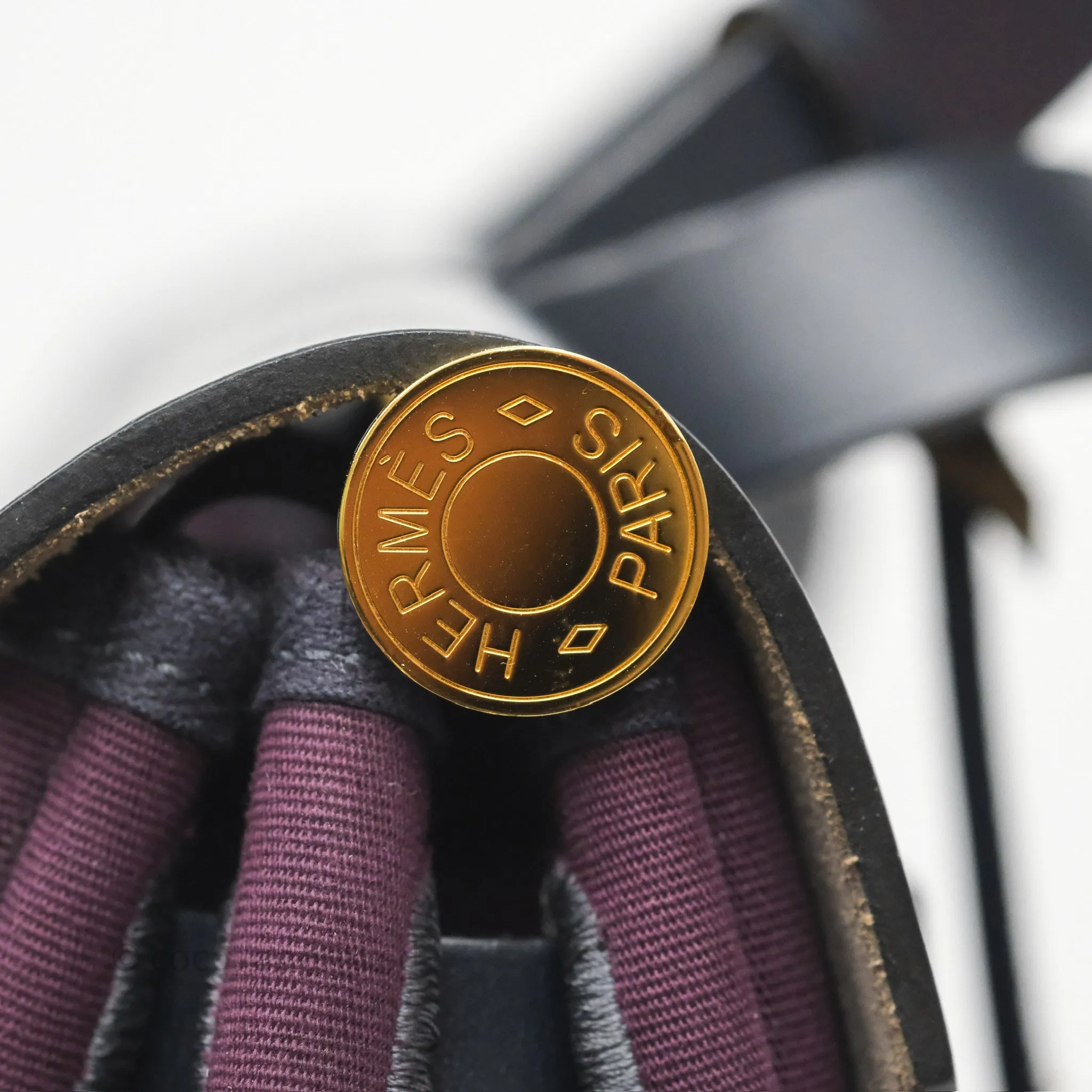 Herms Herbag Zip 31 Retourne Cassis Bleu Indigo