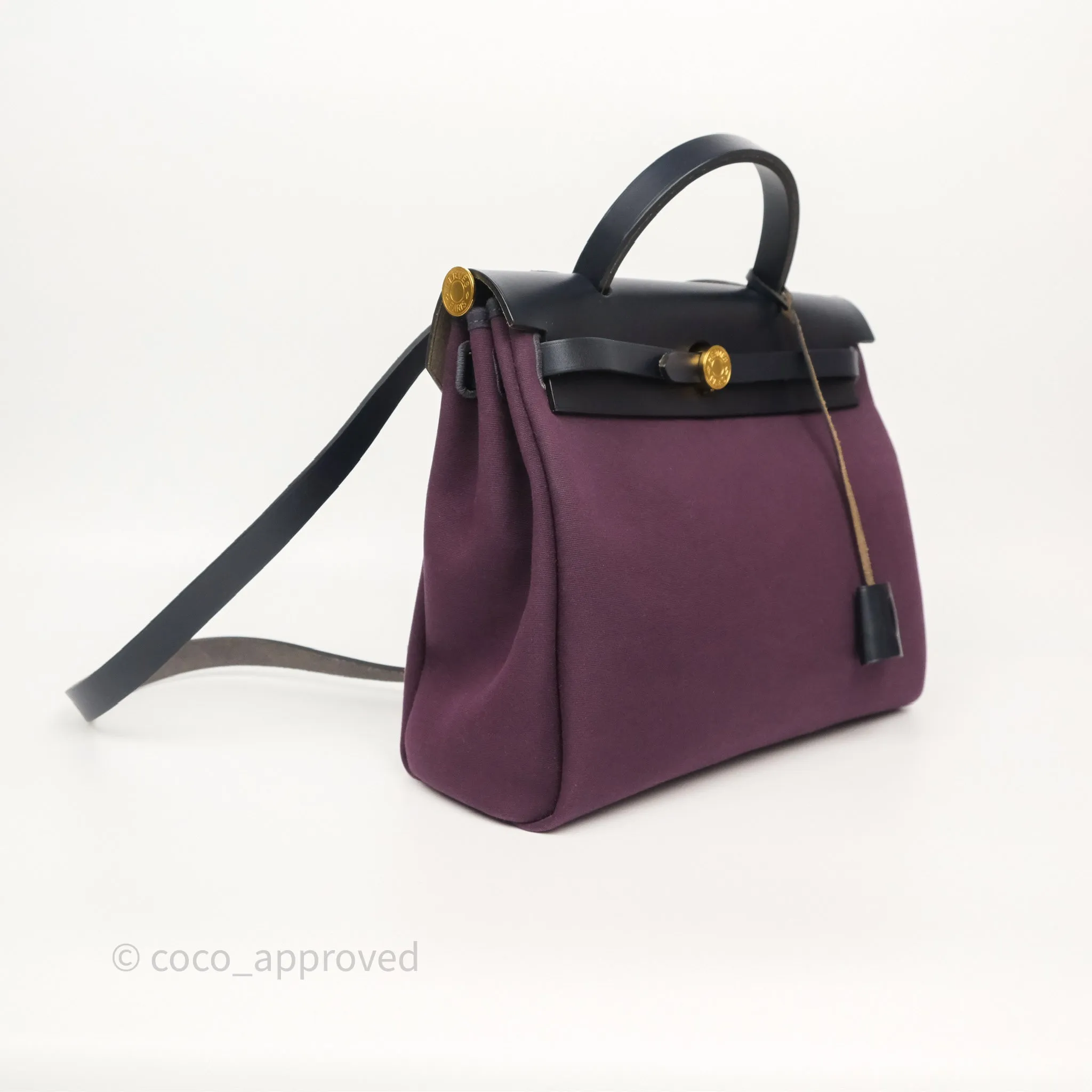 Herms Herbag Zip 31 Retourne Cassis Bleu Indigo