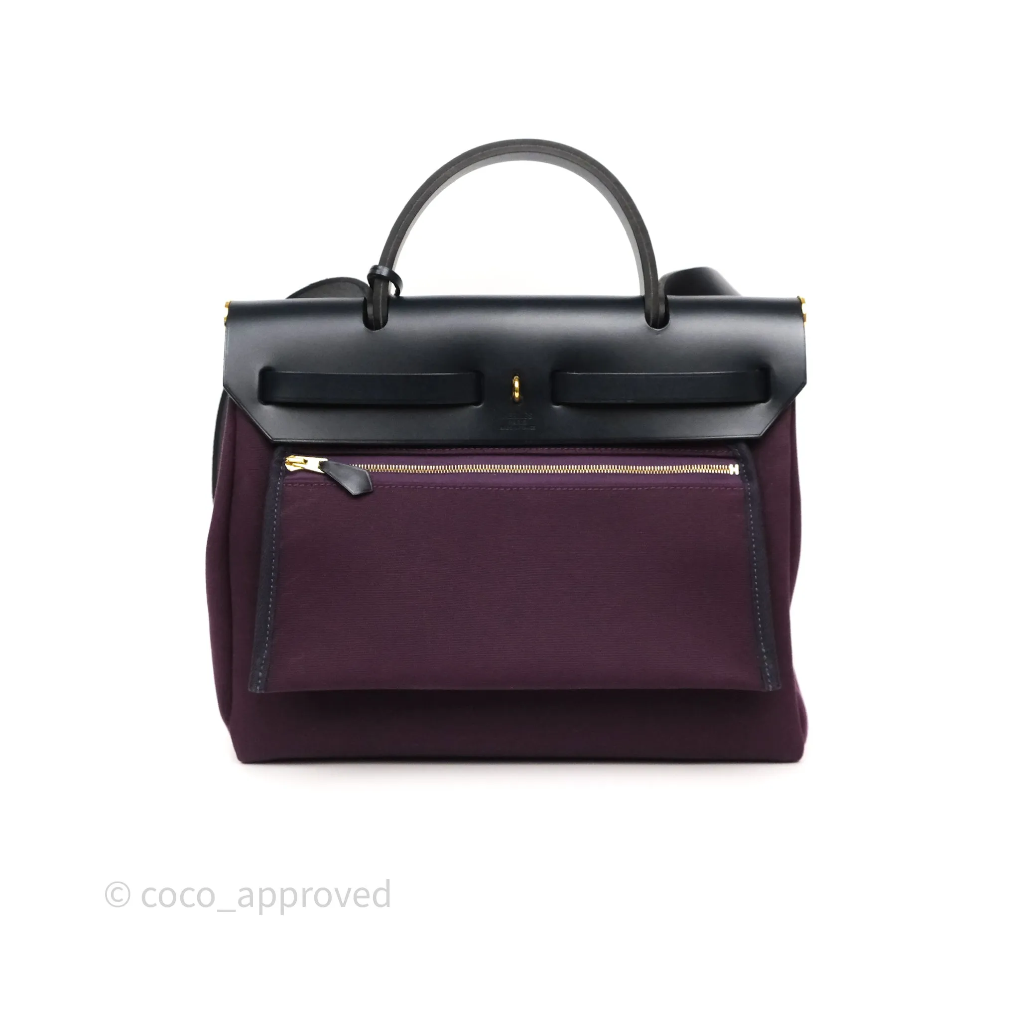 Herms Herbag Zip 31 Retourne Cassis Bleu Indigo