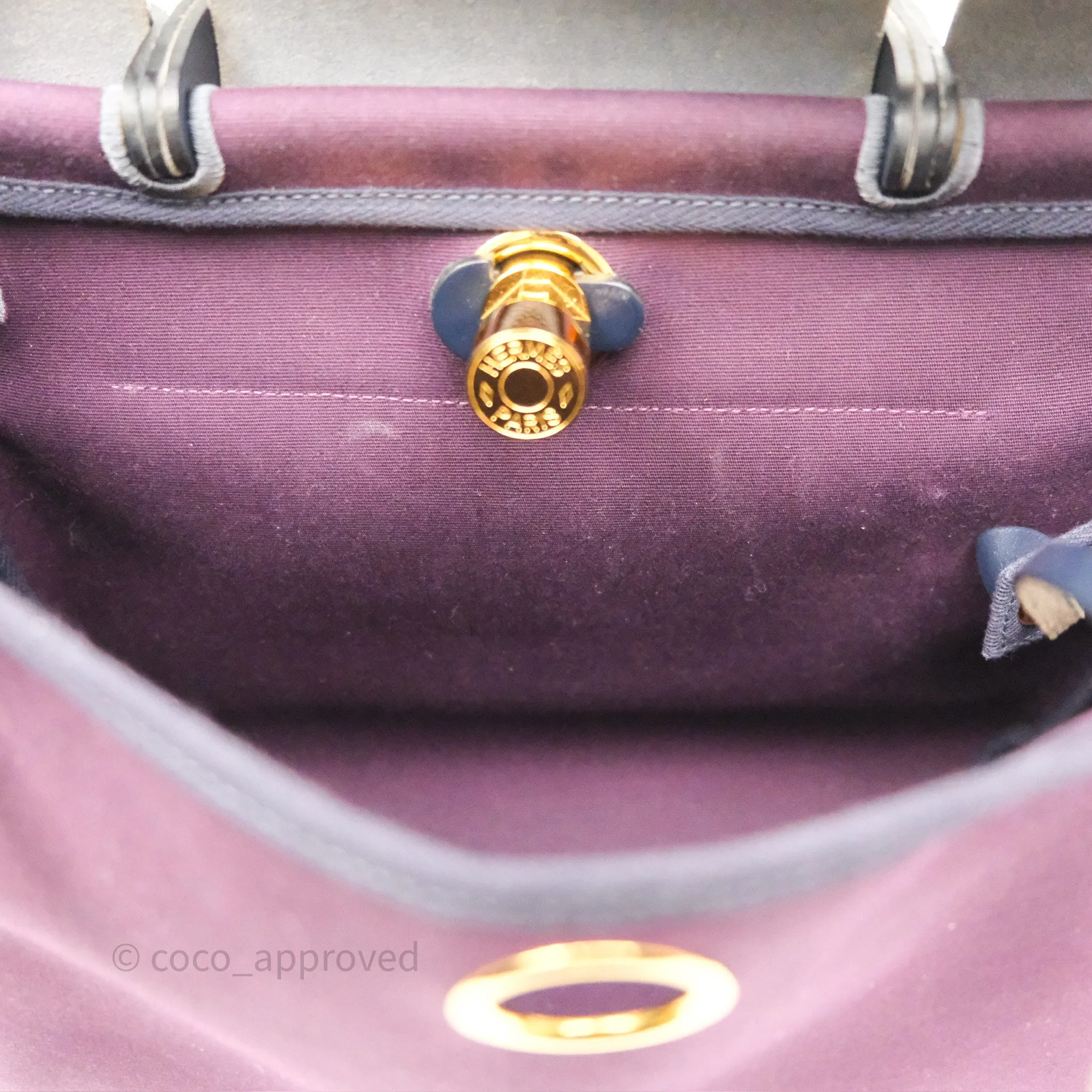 Herms Herbag Zip 31 Retourne Cassis Bleu Indigo