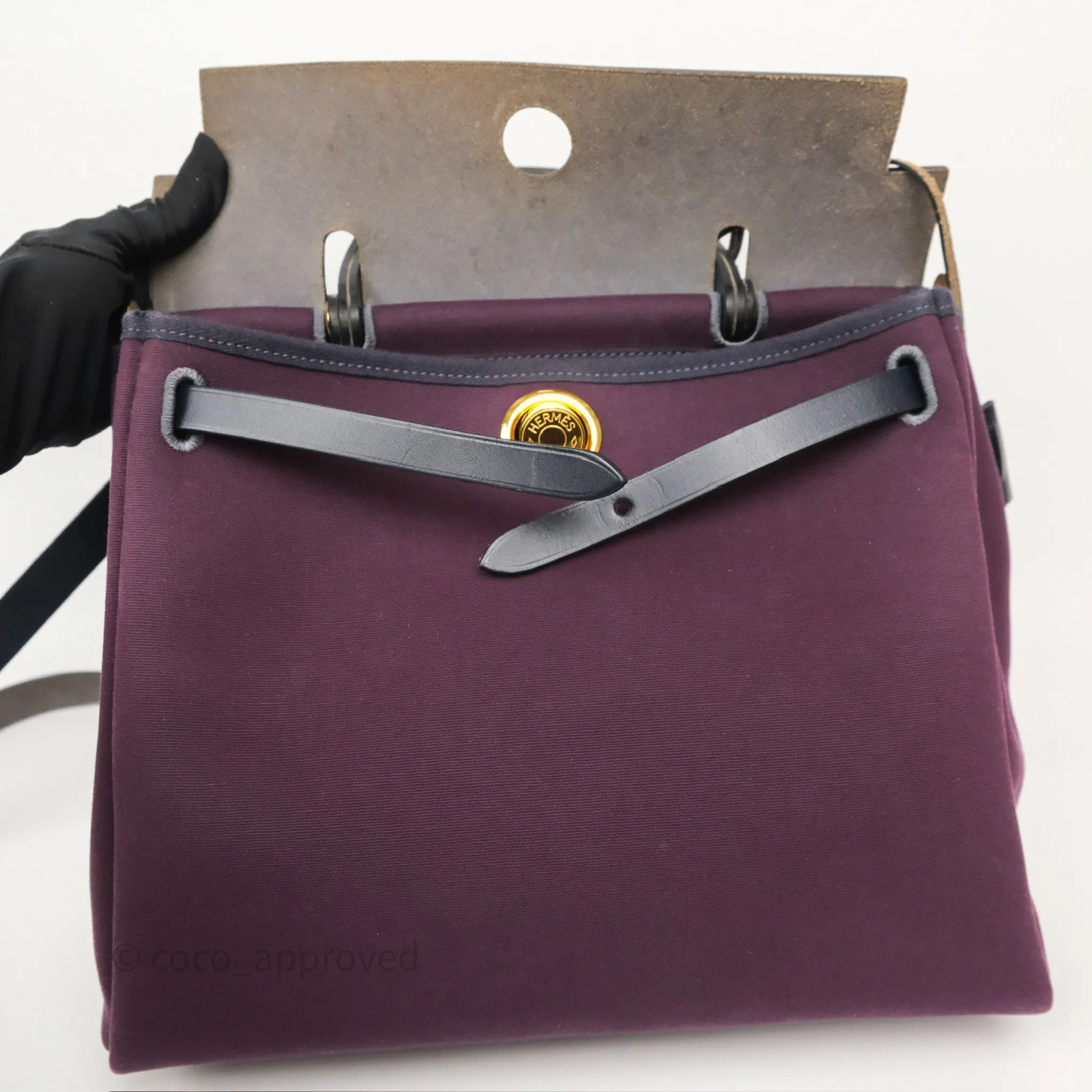 Herms Herbag Zip 31 Retourne Cassis Bleu Indigo