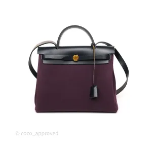 Herms Herbag Zip 31 Retourne Cassis Bleu Indigo