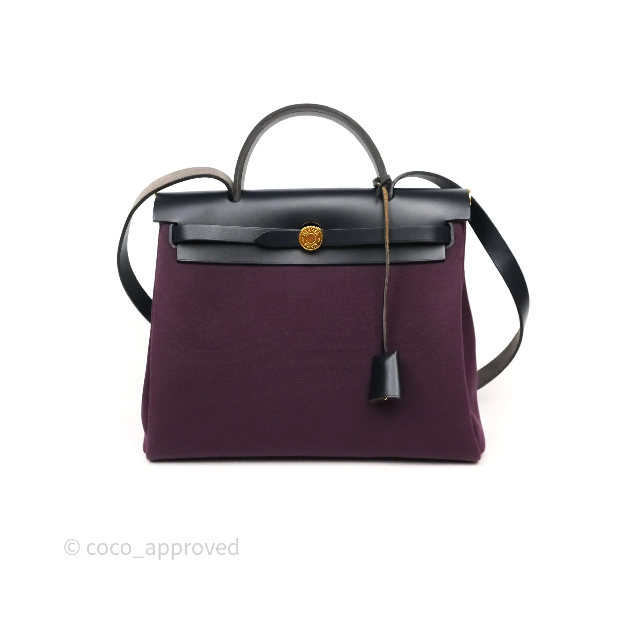 Herms Herbag Zip 31 Retourne Cassis Bleu Indigo