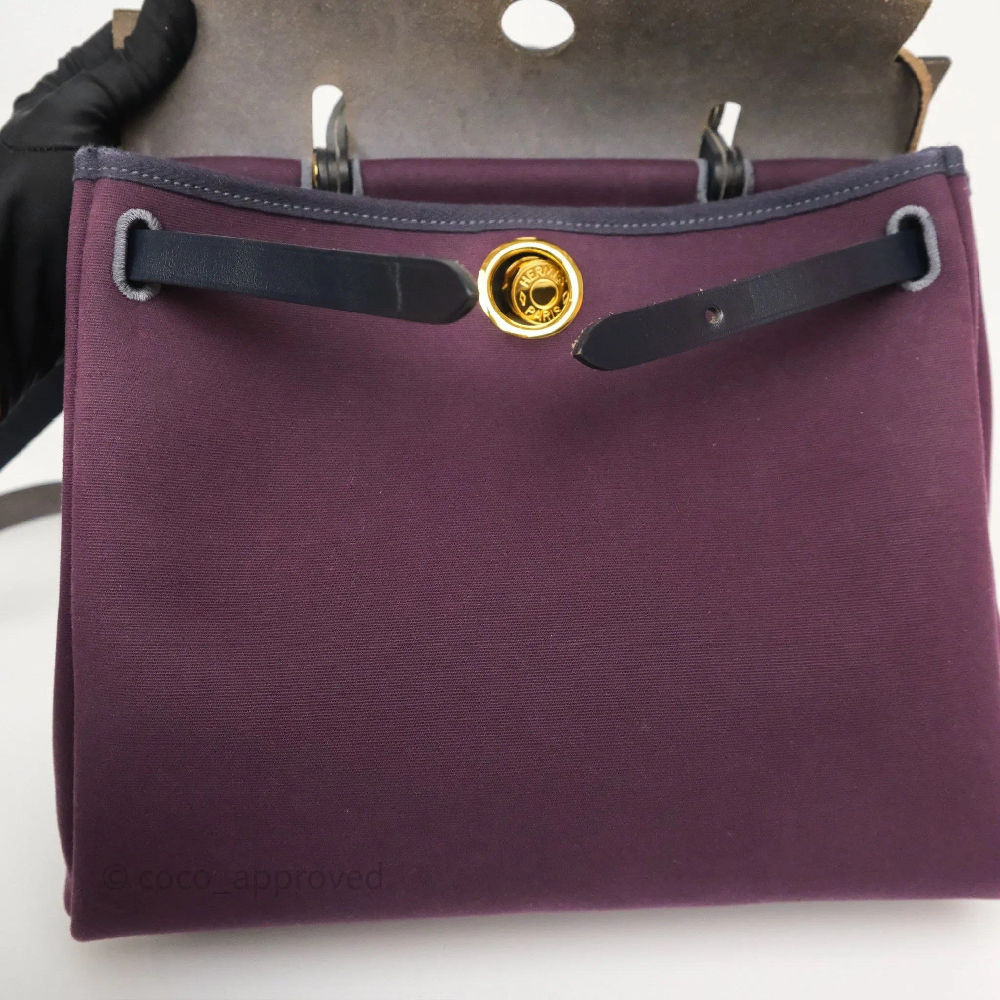 Herms Herbag Zip 31 Retourne Cassis Bleu Indigo