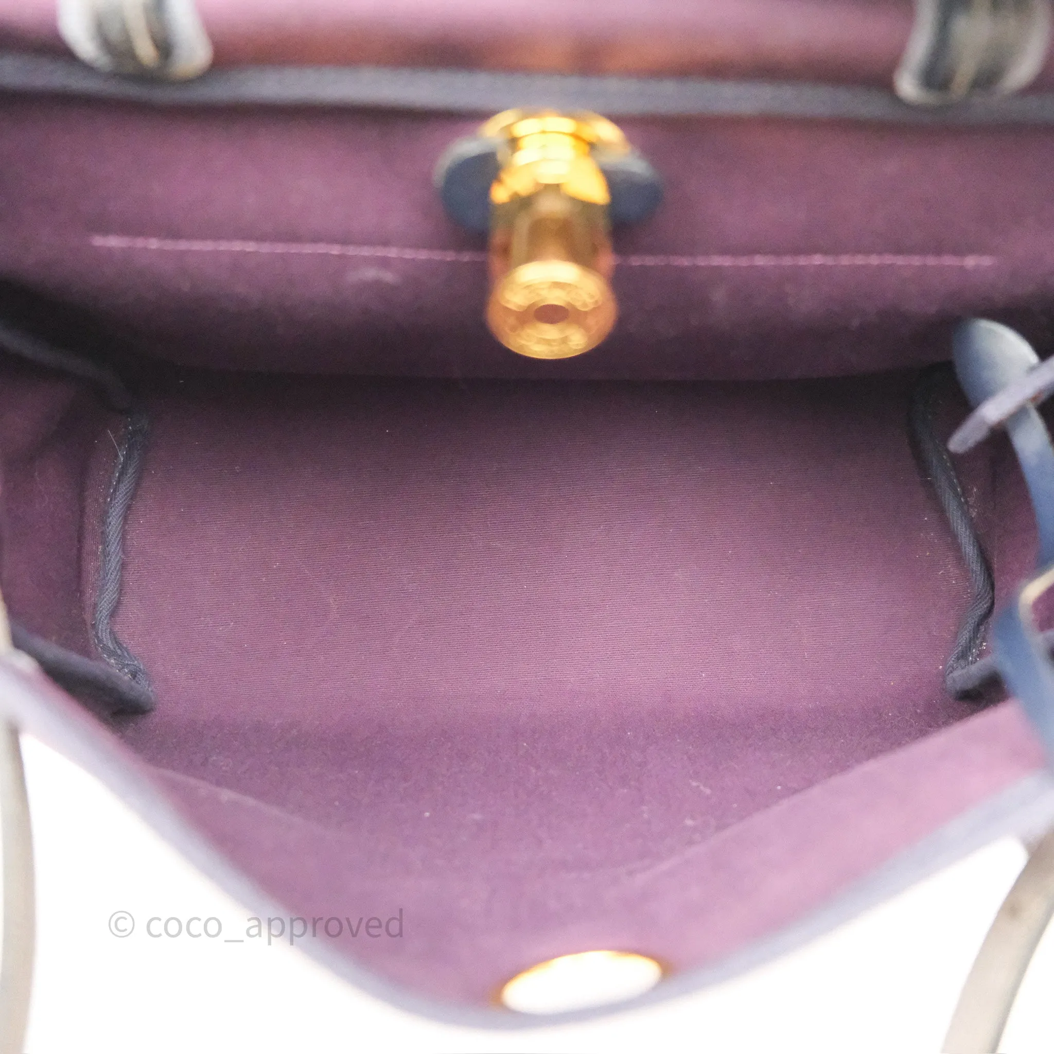 Herms Herbag Zip 31 Retourne Cassis Bleu Indigo