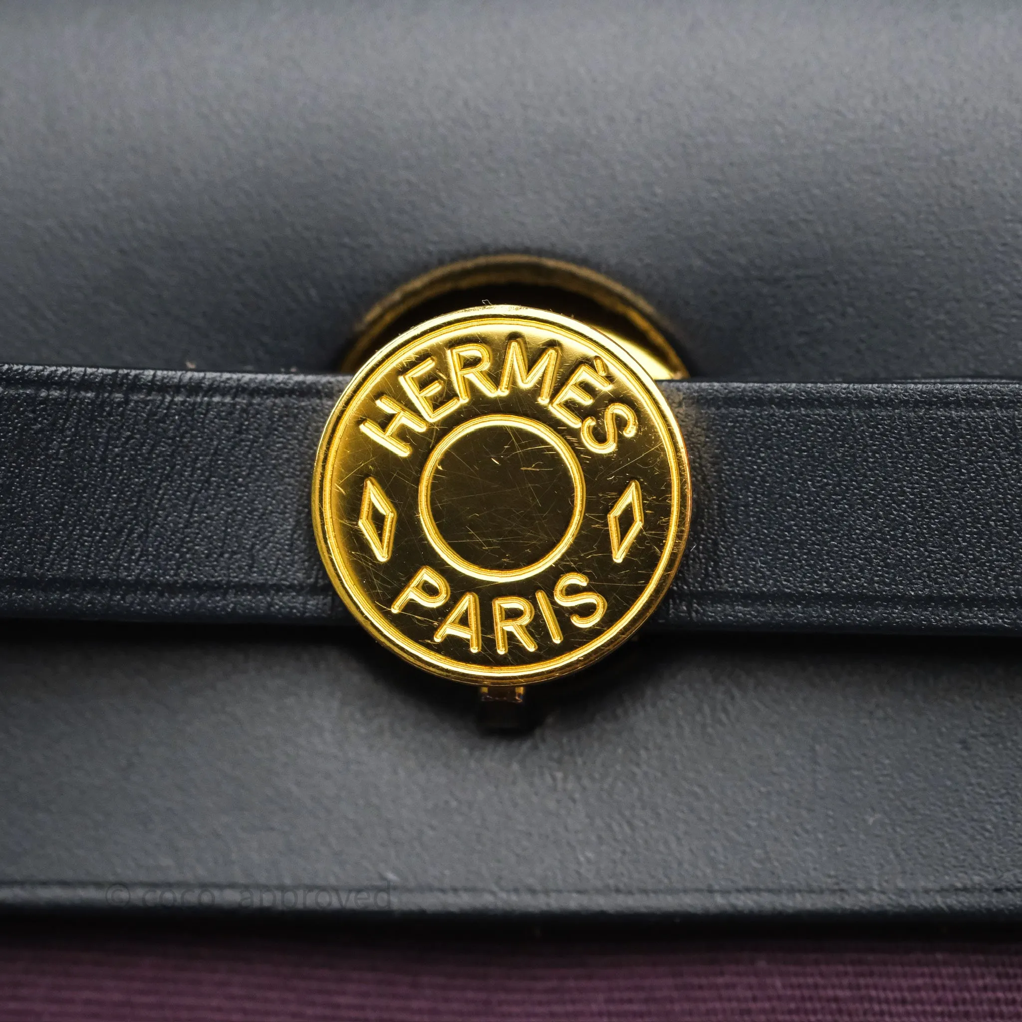 Herms Herbag Zip 31 Retourne Cassis Bleu Indigo