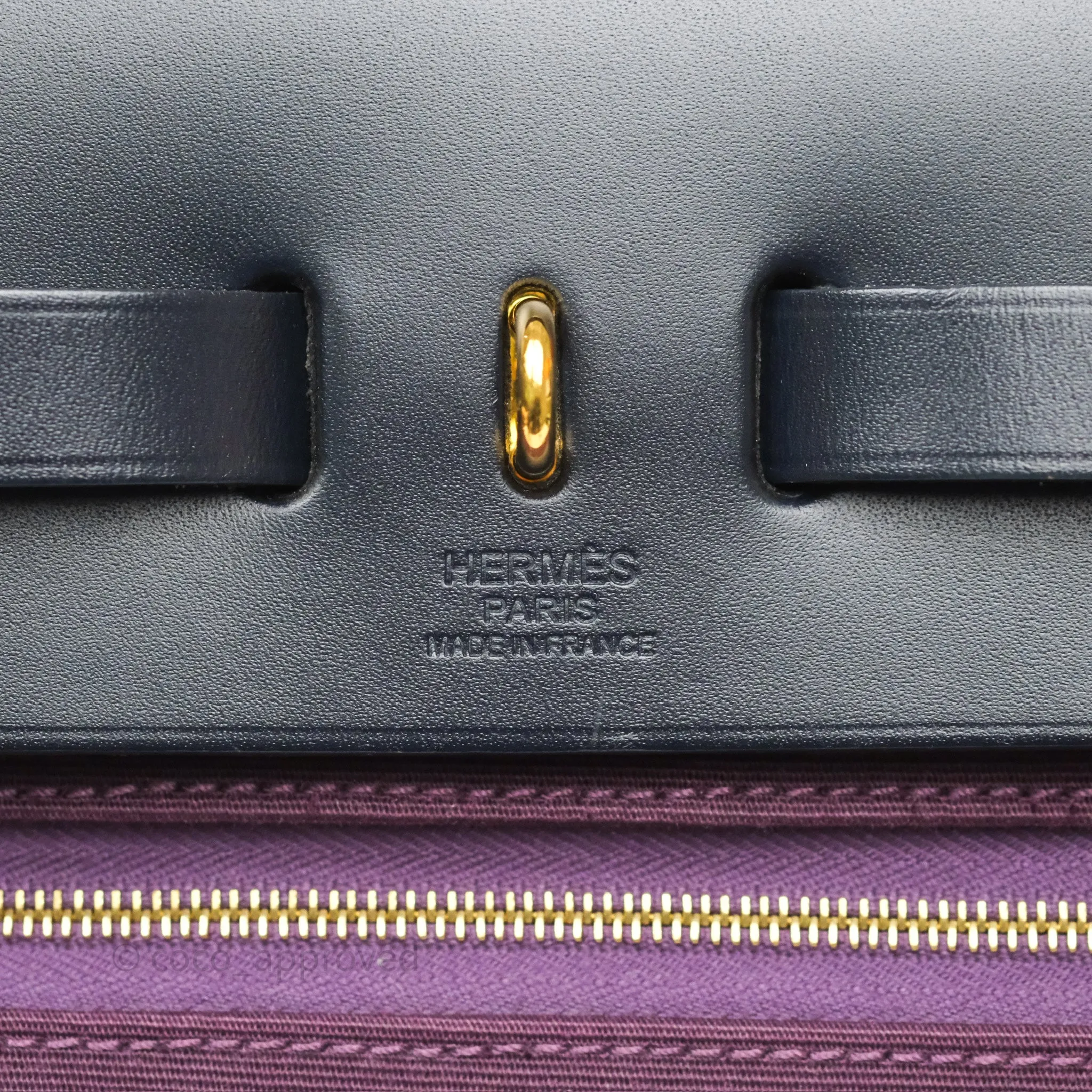 Herms Herbag Zip 31 Retourne Cassis Bleu Indigo