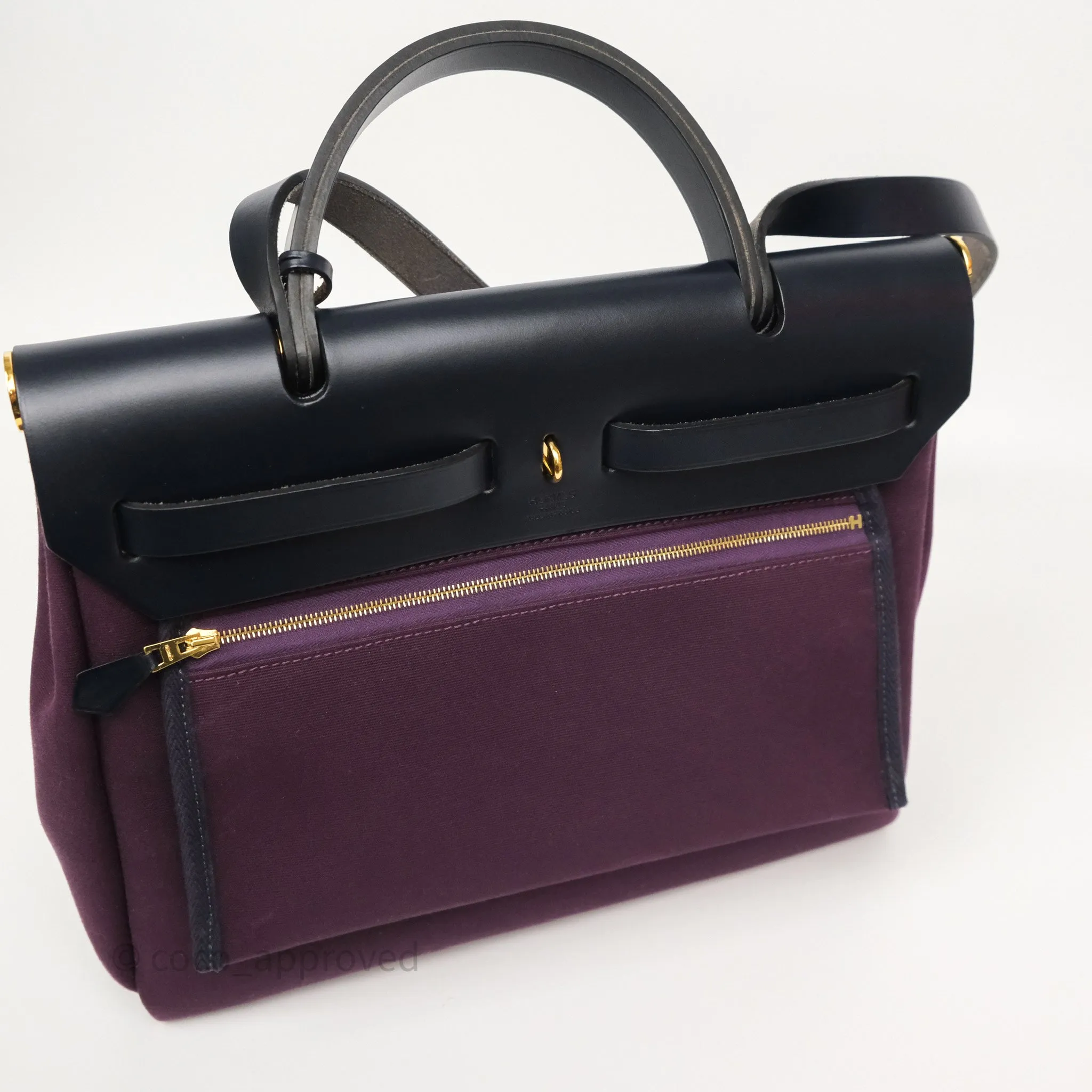Herms Herbag Zip 31 Retourne Cassis Bleu Indigo