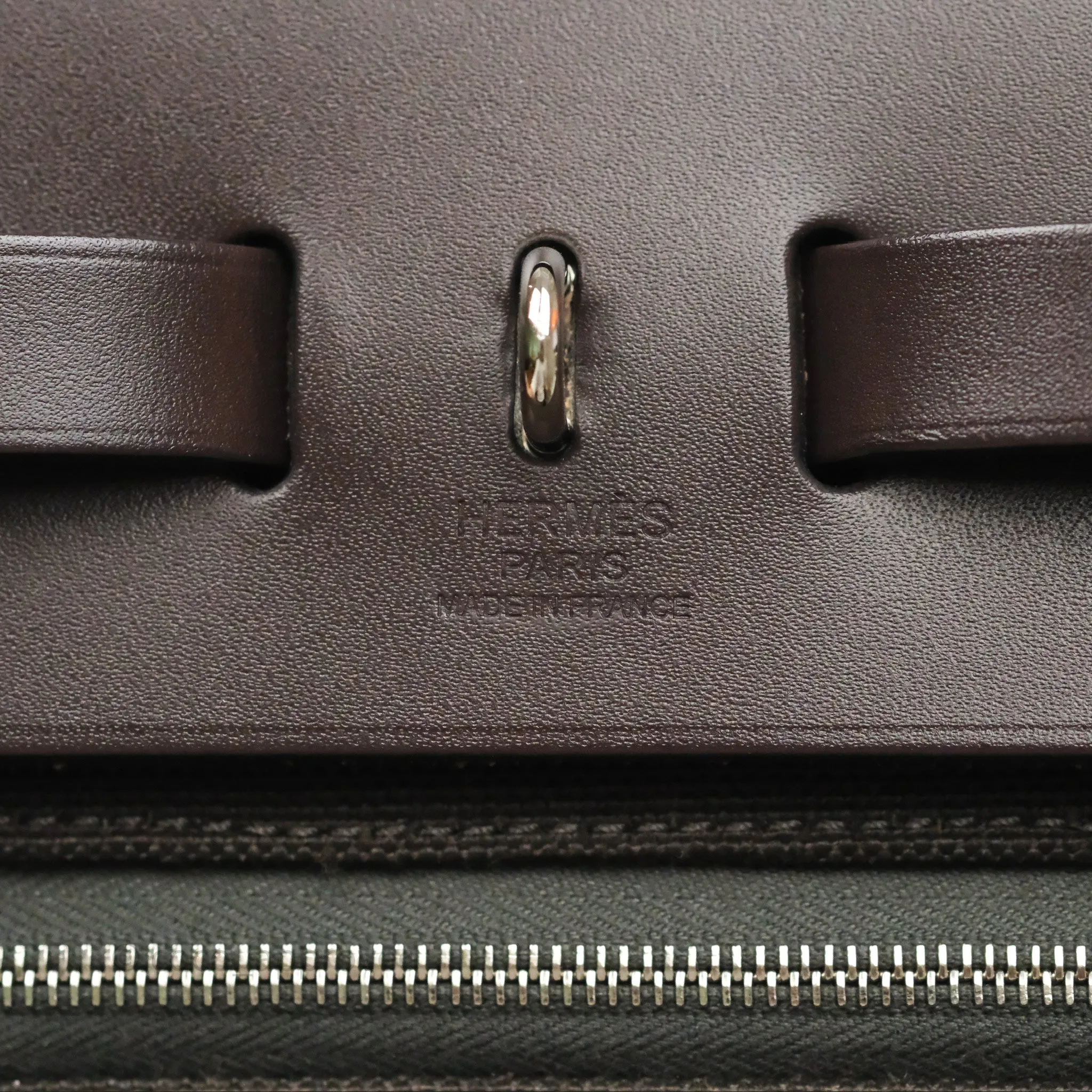 Herms Herbag Zip 31 Retourne Dark Bronze Ebene Palladium Hardware