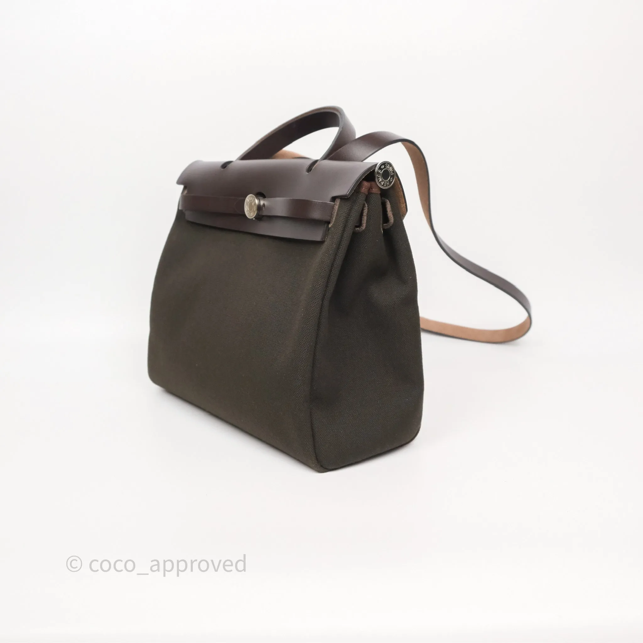 Herms Herbag Zip 31 Retourne Dark Bronze Ebene Palladium Hardware