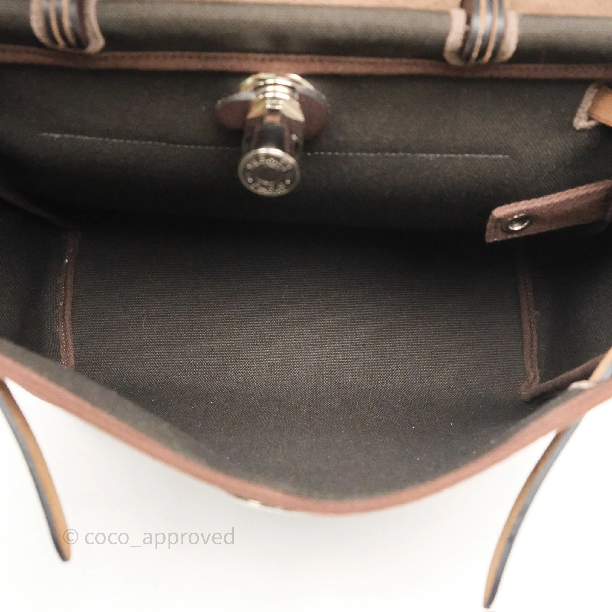 Herms Herbag Zip 31 Retourne Dark Bronze Ebene Palladium Hardware