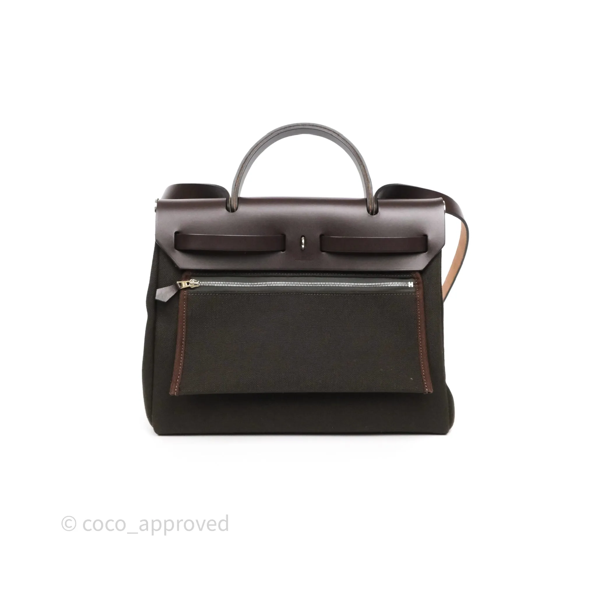 Herms Herbag Zip 31 Retourne Dark Bronze Ebene Palladium Hardware