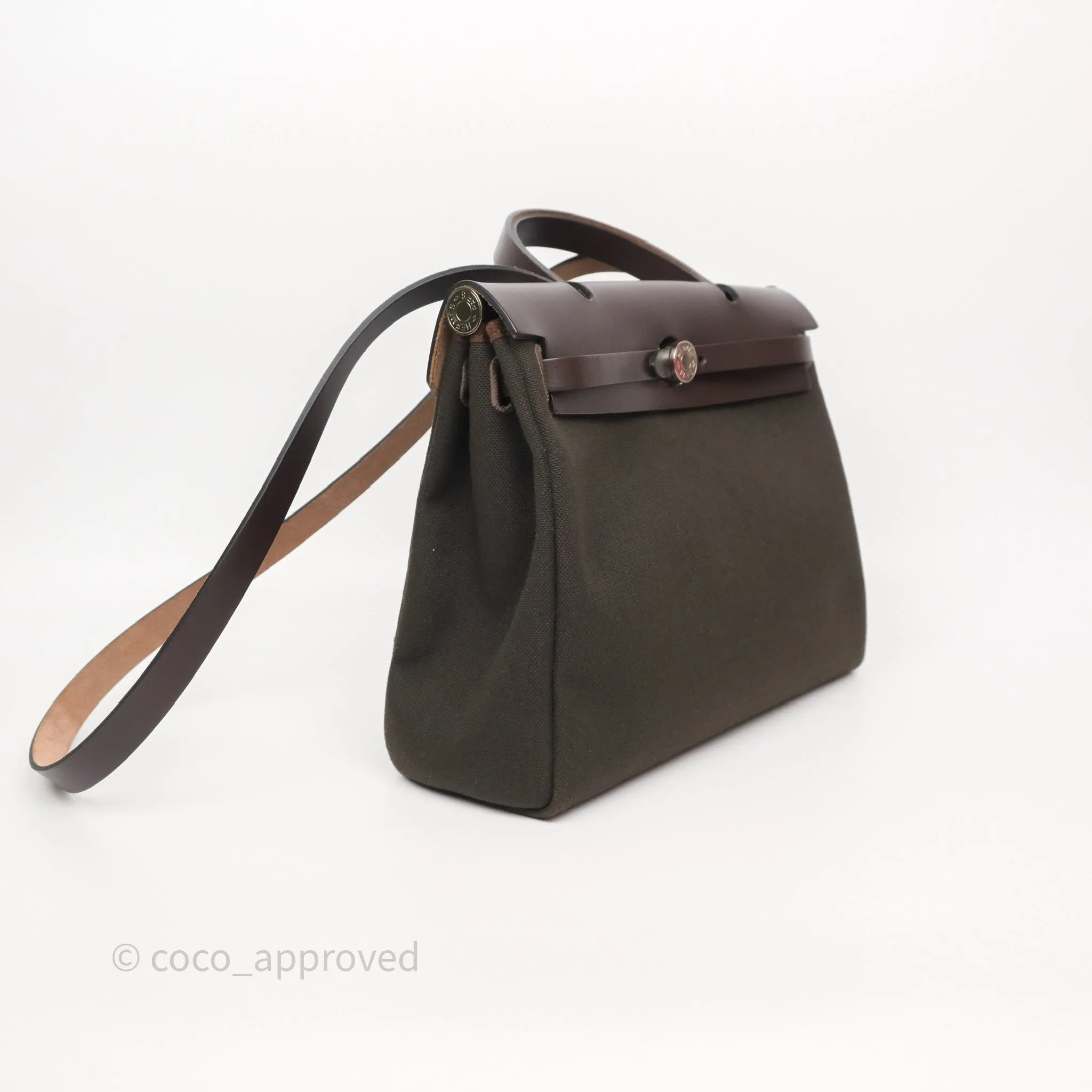Herms Herbag Zip 31 Retourne Dark Bronze Ebene Palladium Hardware