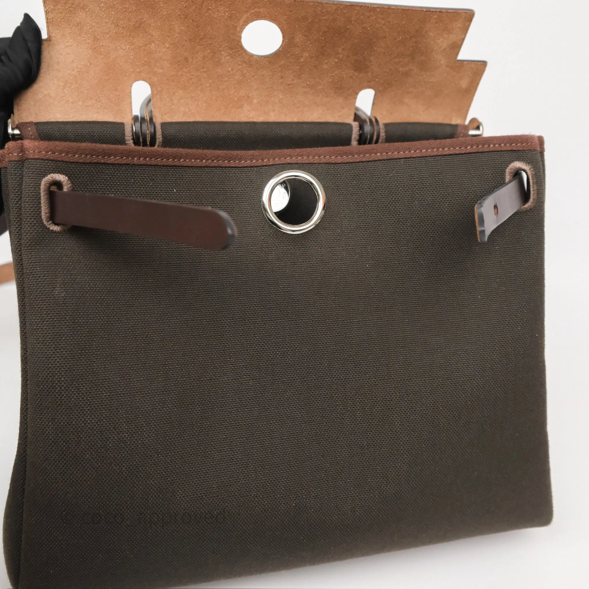 Herms Herbag Zip 31 Retourne Dark Bronze Ebene Palladium Hardware