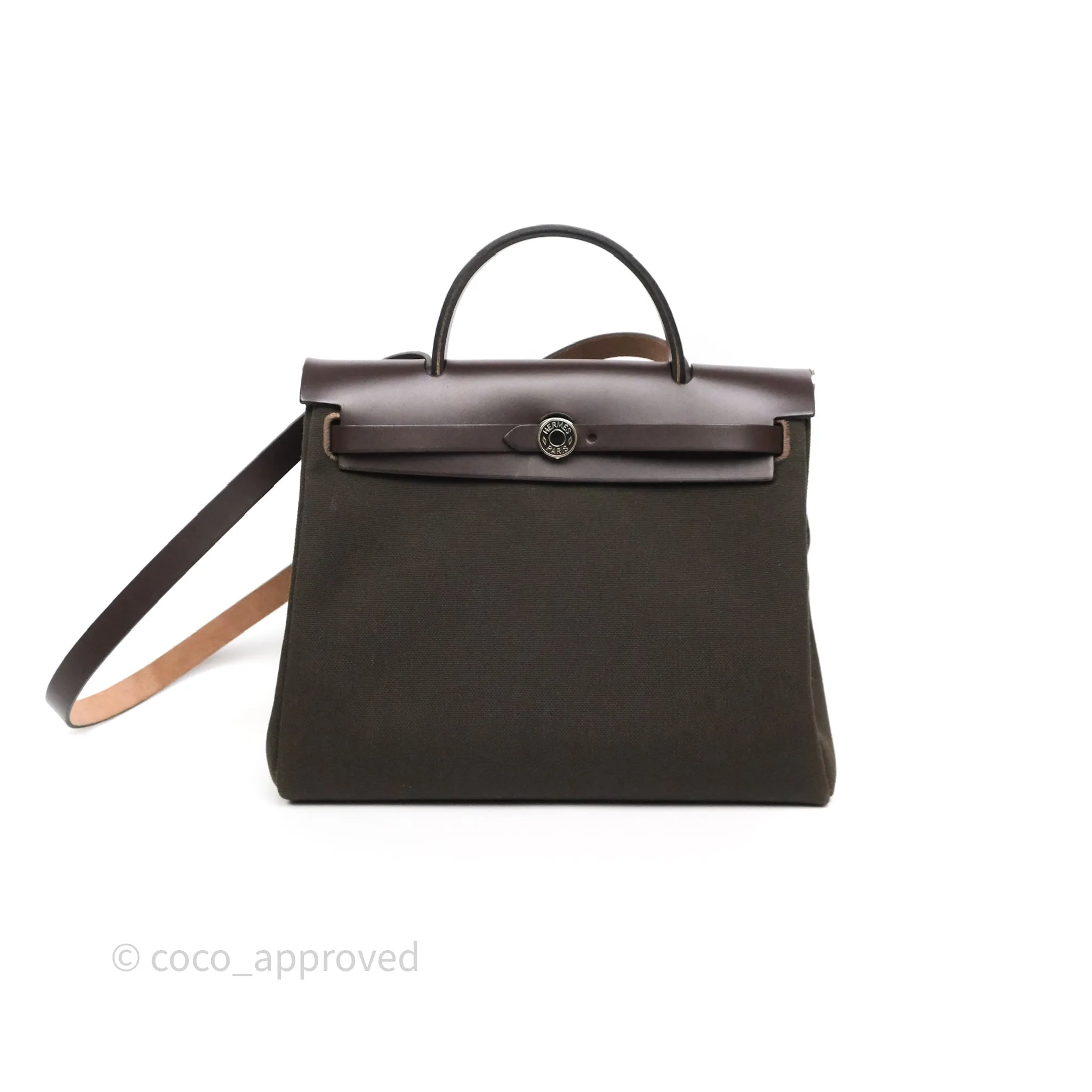 Herms Herbag Zip 31 Retourne Dark Bronze Ebene Palladium Hardware