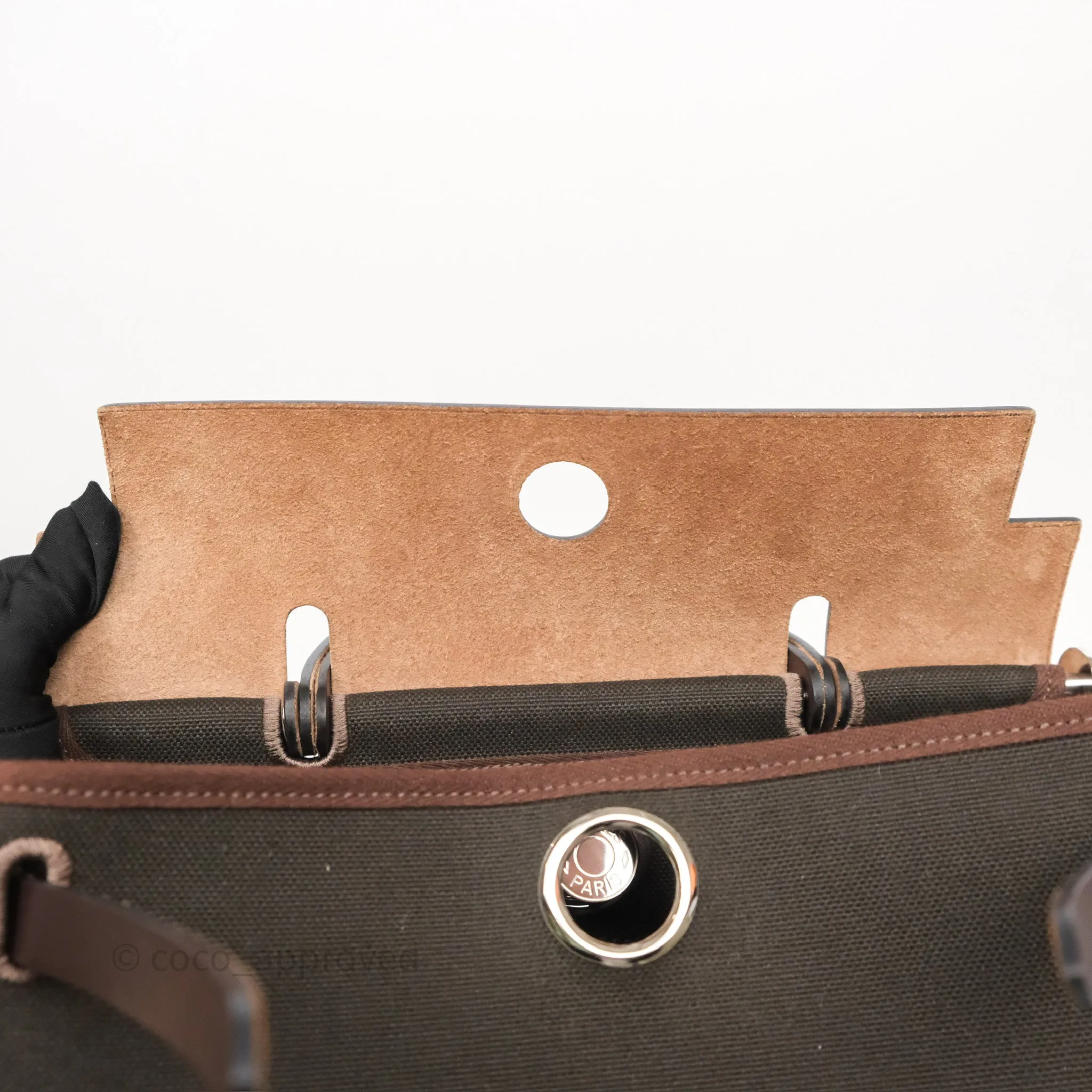 Herms Herbag Zip 31 Retourne Dark Bronze Ebene Palladium Hardware