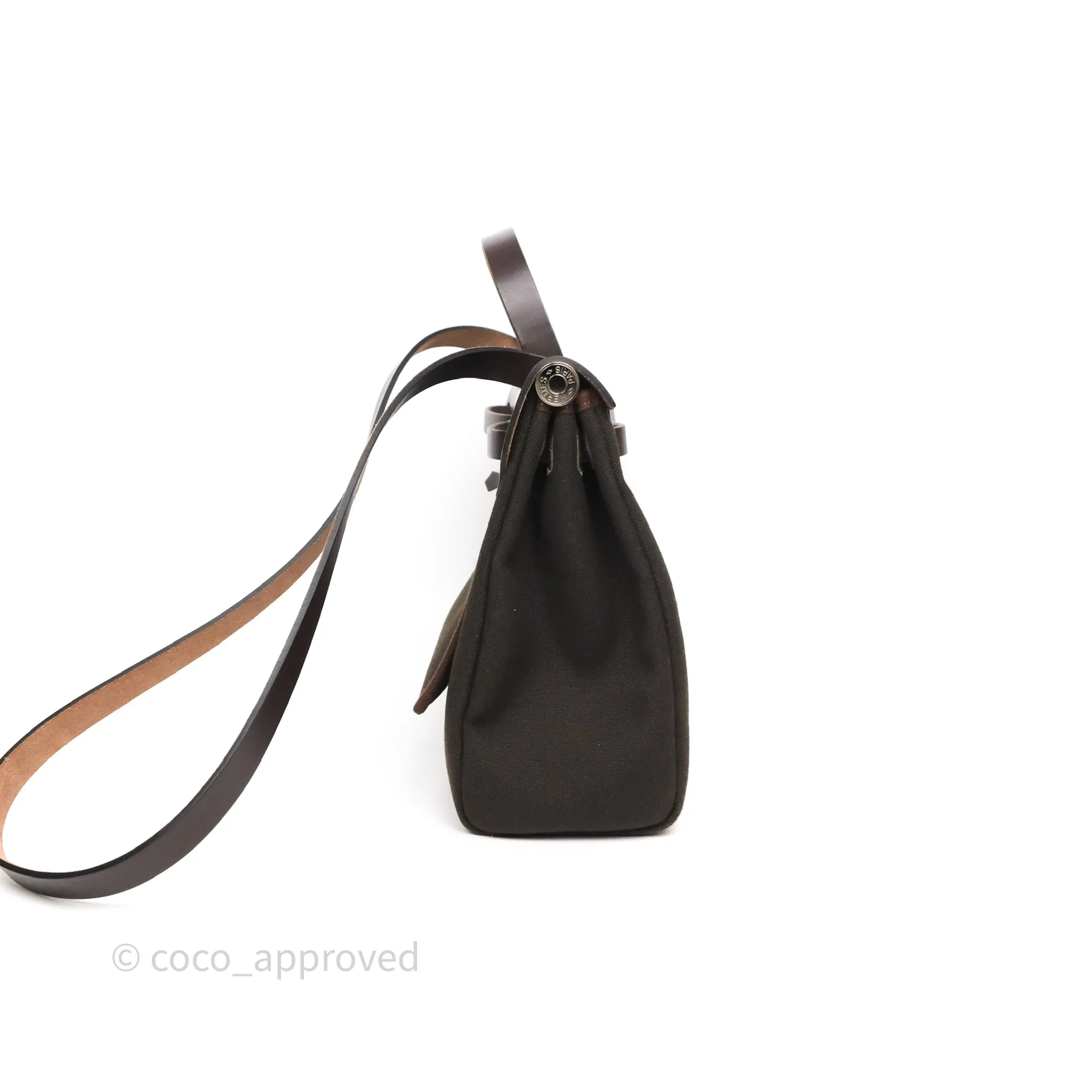 Herms Herbag Zip 31 Retourne Dark Bronze Ebene Palladium Hardware