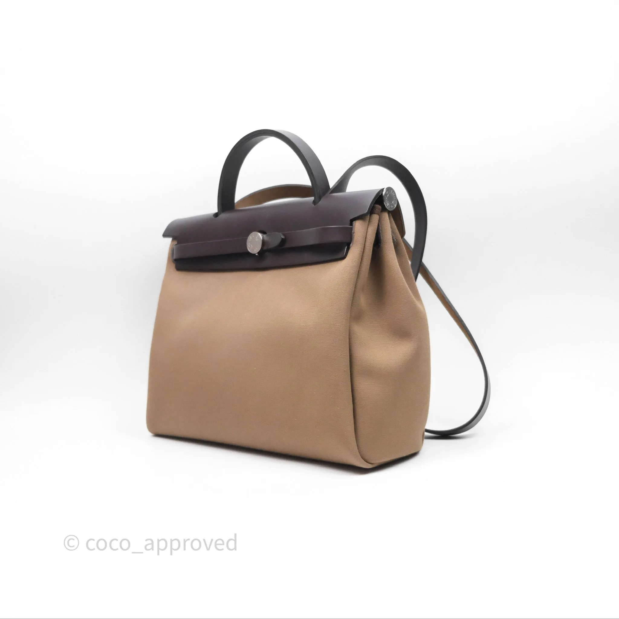 Herms Herbag Zip 31 Retourne Etoupe 18/ Ebene 46 Canvas Palladium Hardware
