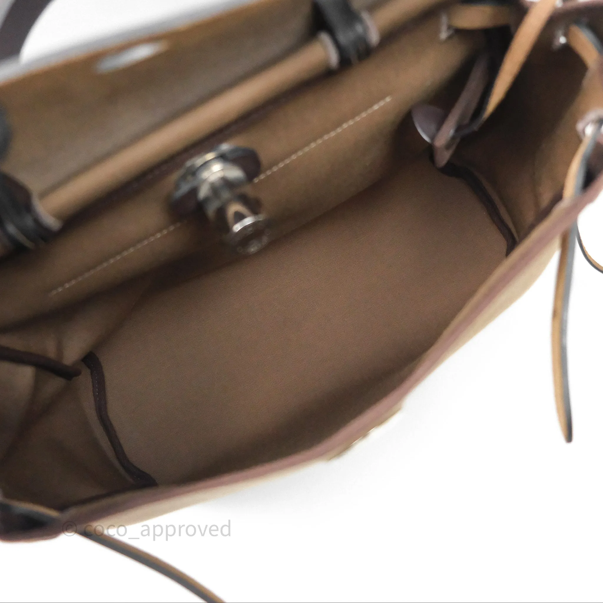Herms Herbag Zip 31 Retourne Etoupe 18/ Ebene 46 Canvas Palladium Hardware