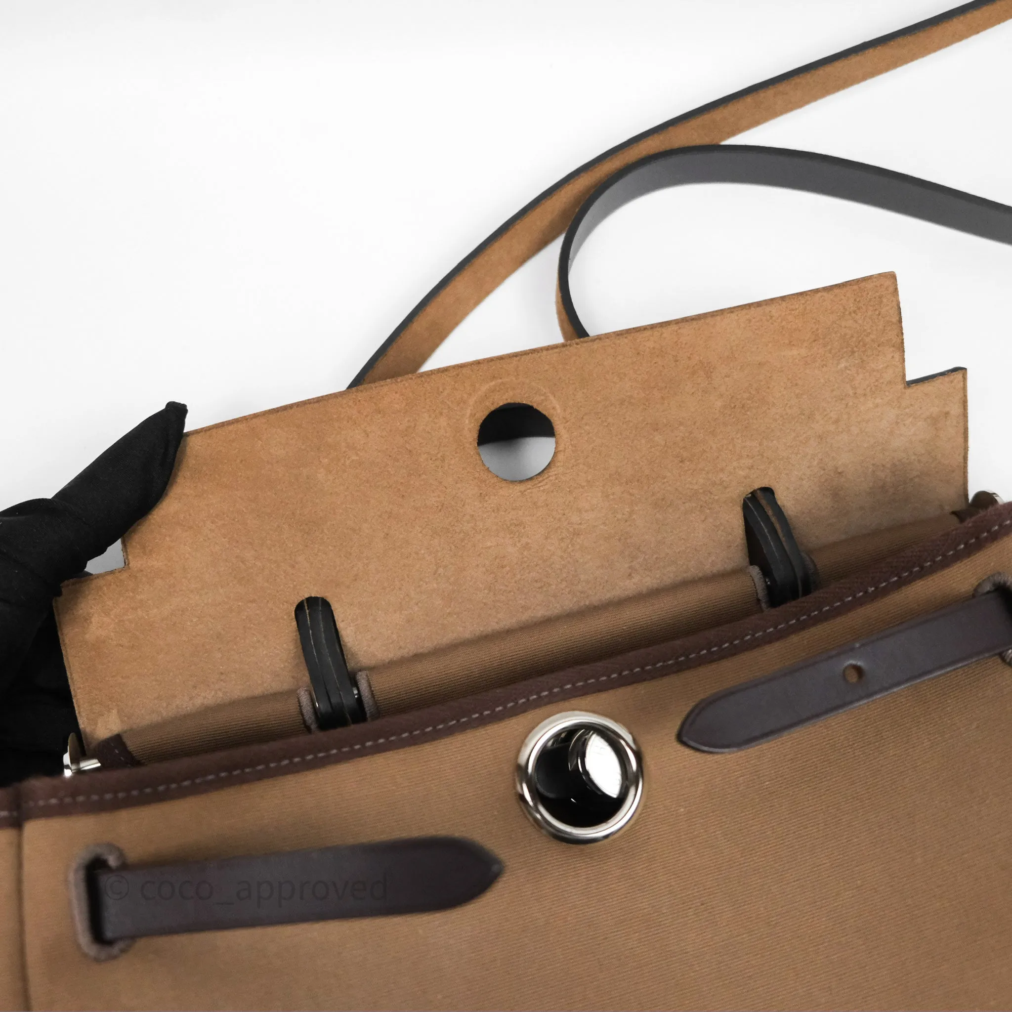 Herms Herbag Zip 31 Retourne Etoupe 18/ Ebene 46 Canvas Palladium Hardware