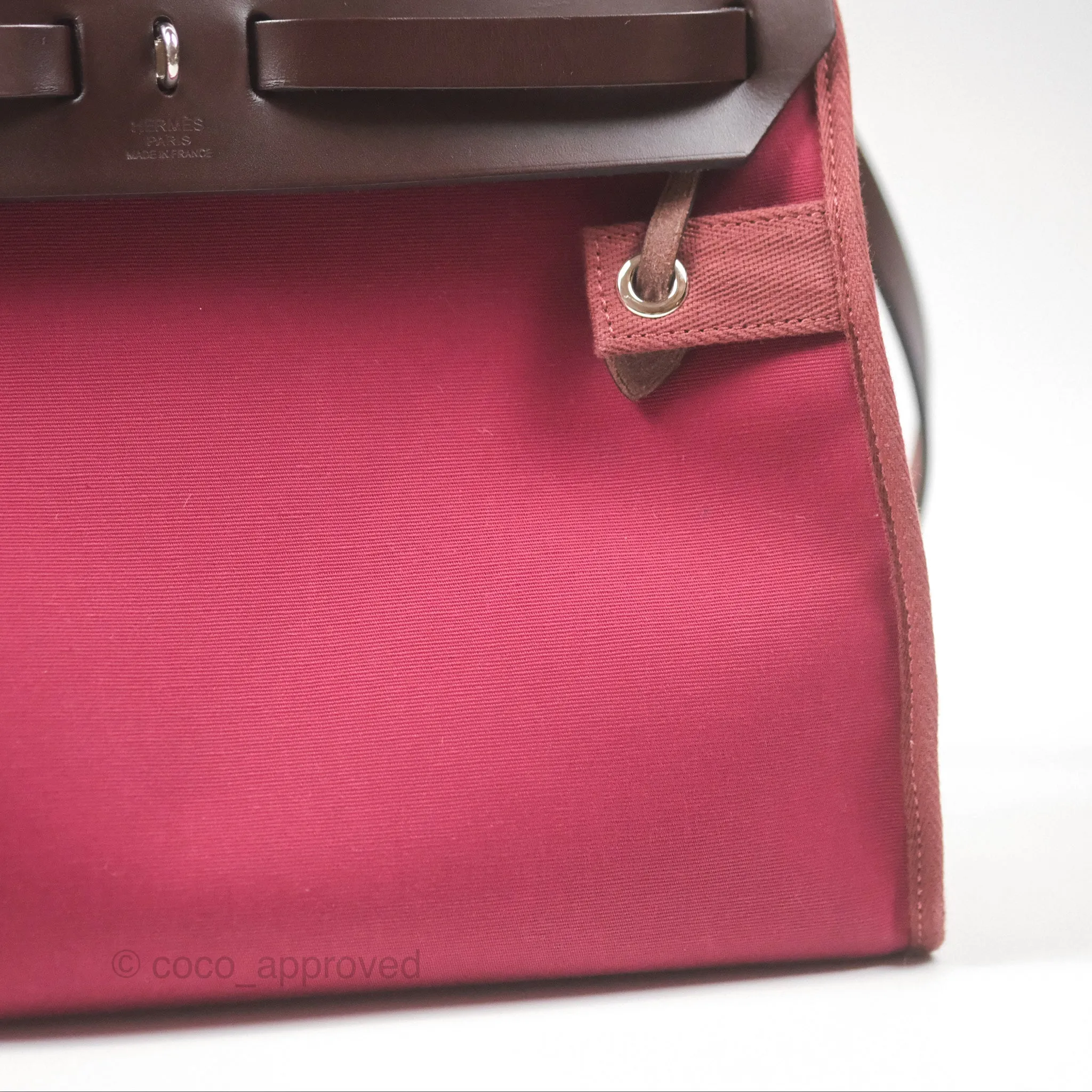 Herms Herbag Zip 31 Retourne Rose Bubblegum L4/ Rubis B5 Canvas Palladium Hardware