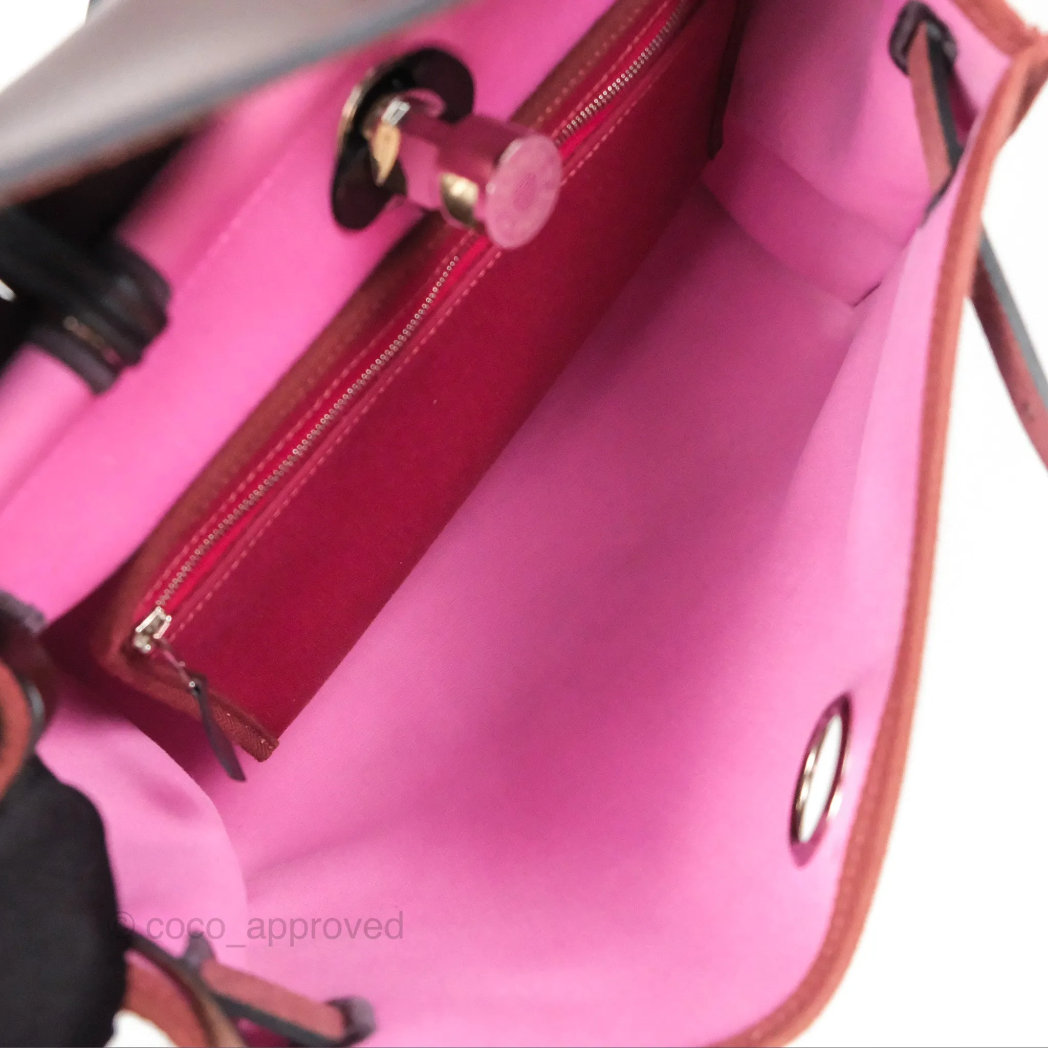 Herms Herbag Zip 31 Retourne Rose Bubblegum L4/ Rubis B5 Canvas Palladium Hardware